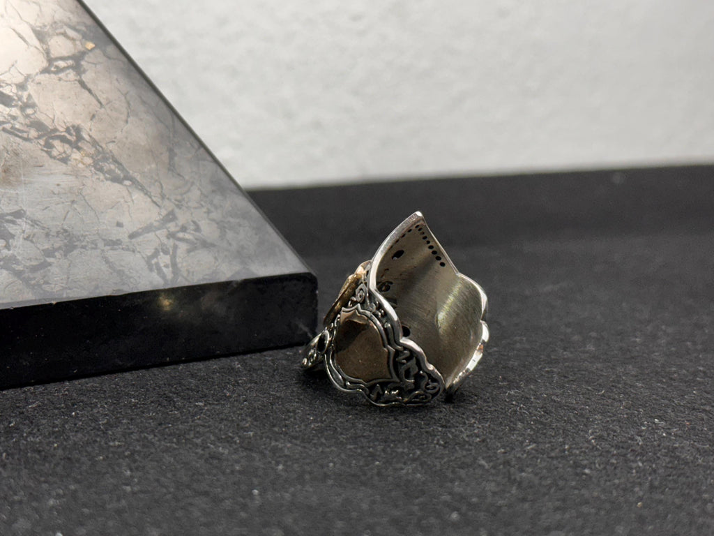 Oxidized Archer Ring - Adjustable Sterling Silver Thumb Band