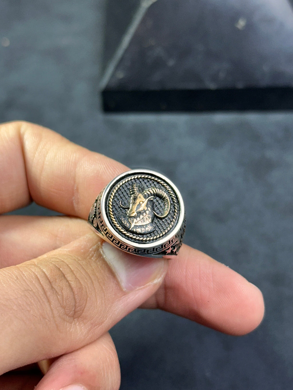 Aries Zodiac Signet Ring: Sterling Silver Astrology Jewelry