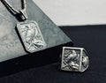 Sterling Silver Eagle Jewelry Set: Handmade Necklace and Ring