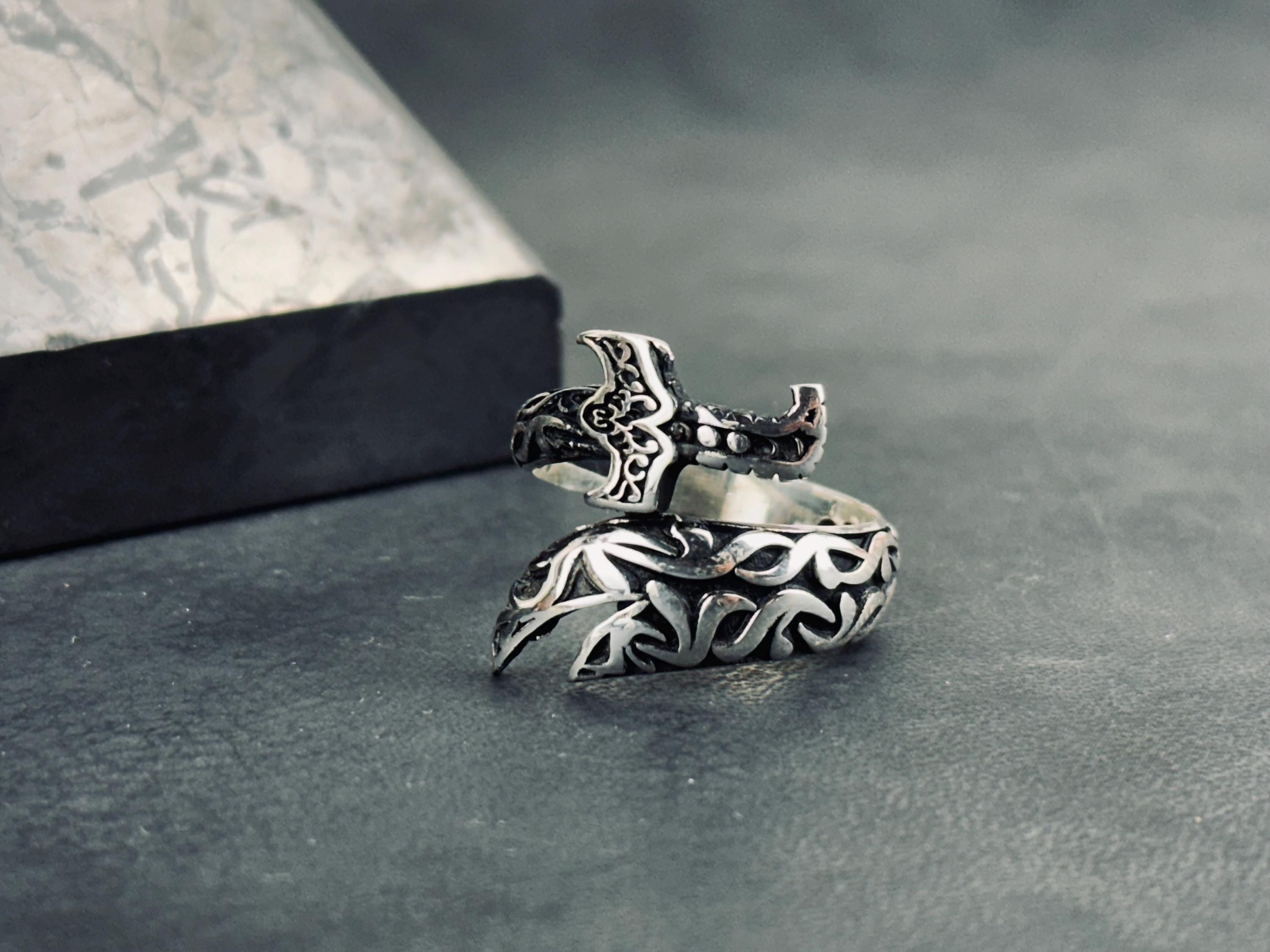 Sterling Silver Sword Ring - Adjustable Zulfiqar Style