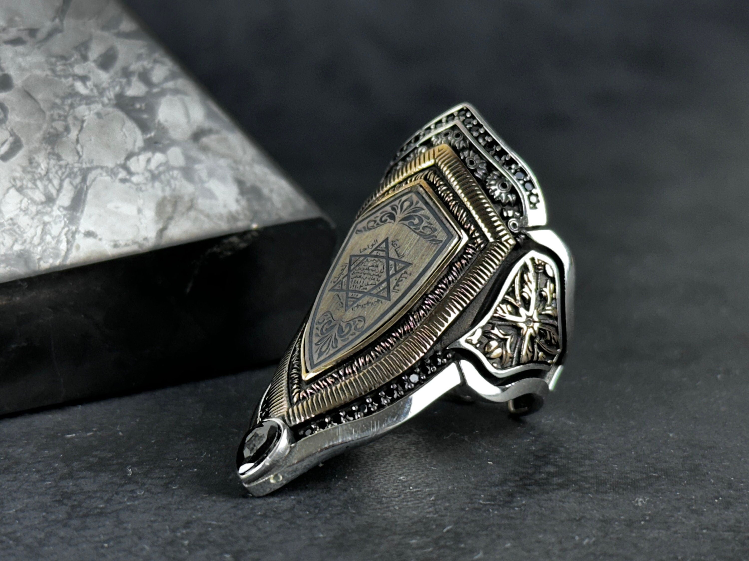Seal of Solomon Ring: Sterling Silver Zihgir - Handmade Statement