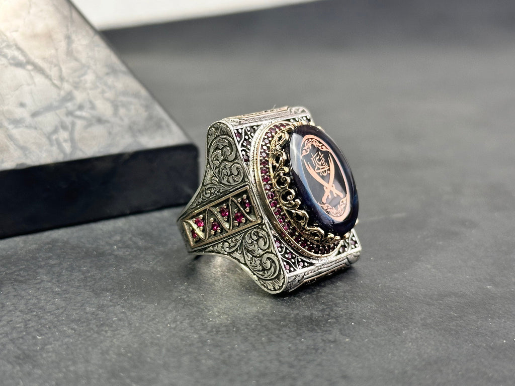 Sterling Silver Zulfiqar Sword Ring - Hazrat Ali Symbol