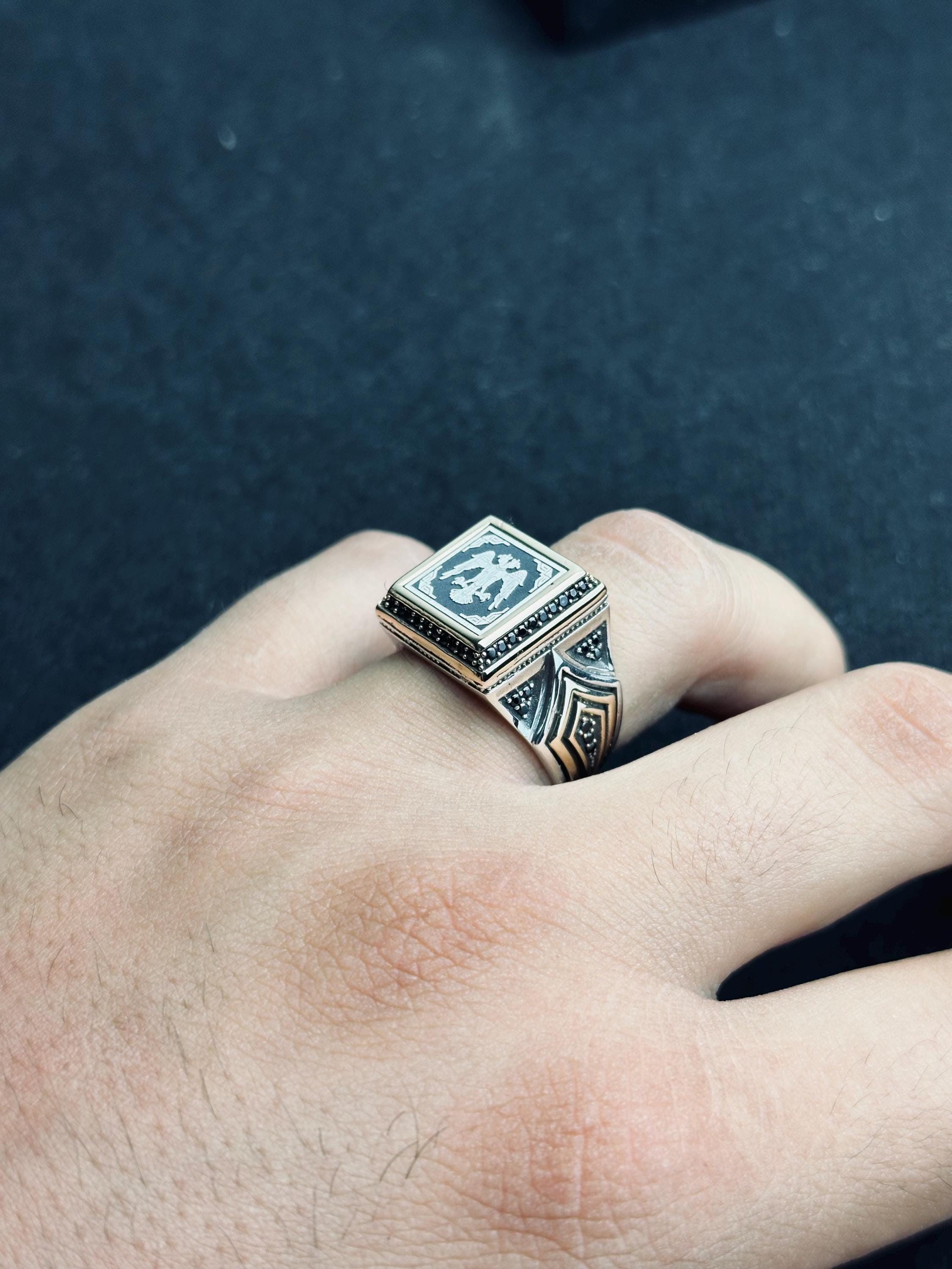 Double Headed Eagle Ring: Ottoman Inspired Jewelry (Handmade Sterling Silver)