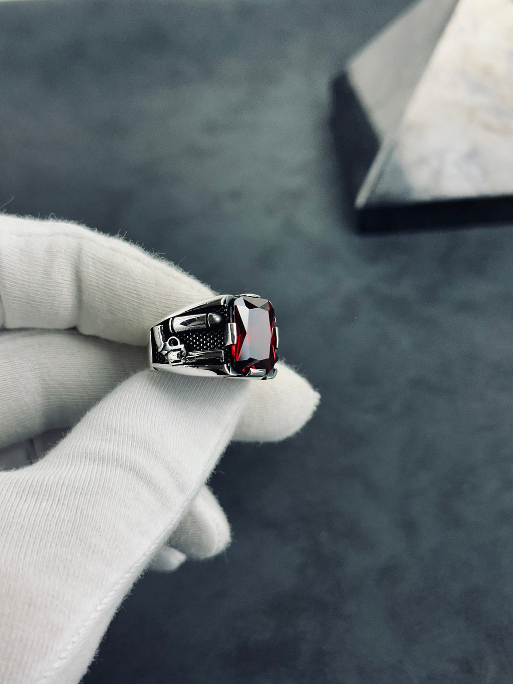 Bullet Ring Sterling Silver Revolver Style (Unisex, Handmade)