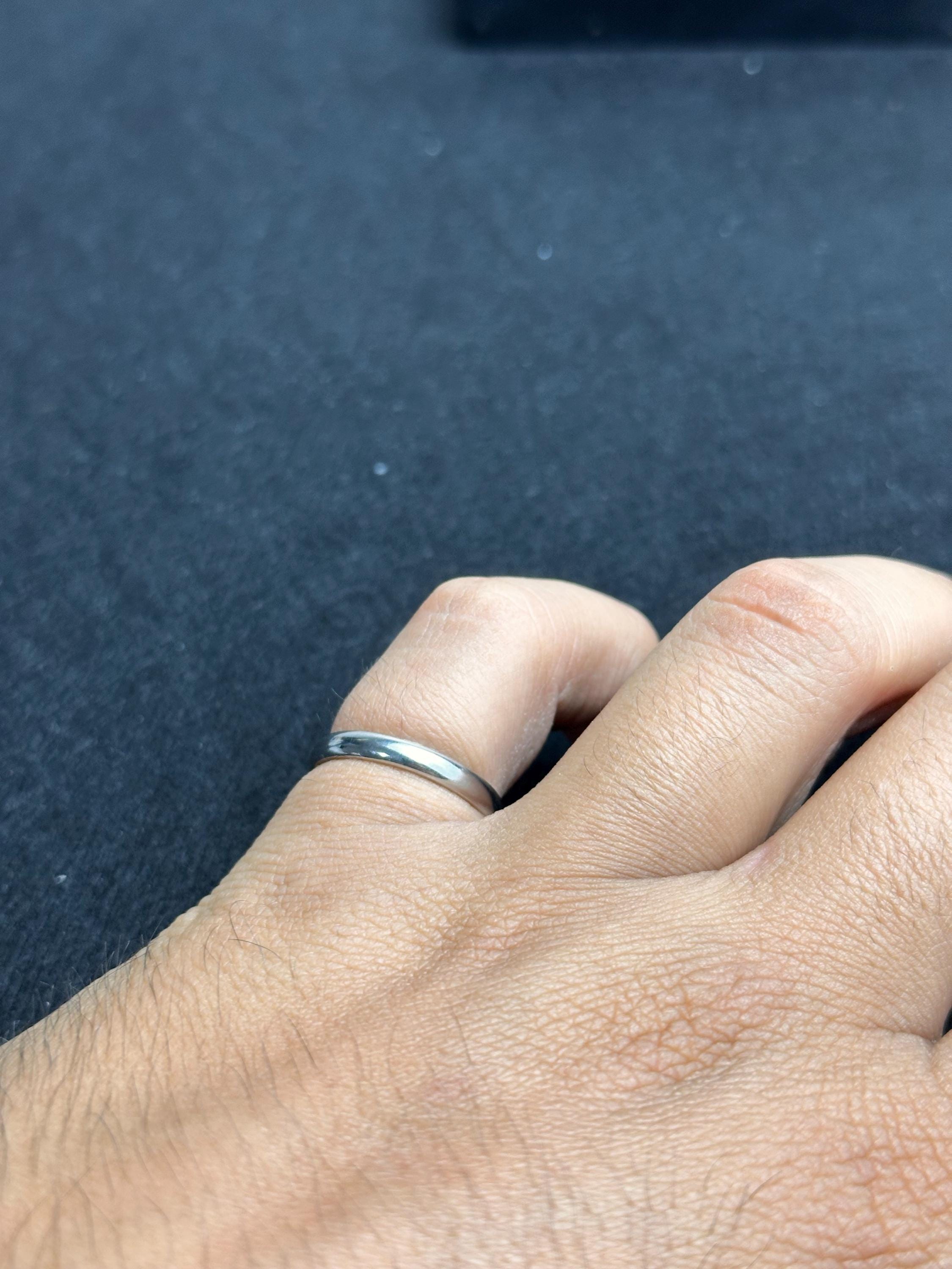 Minimalist Sterling Silver Wedding Ring: Flat Band Promise Ring