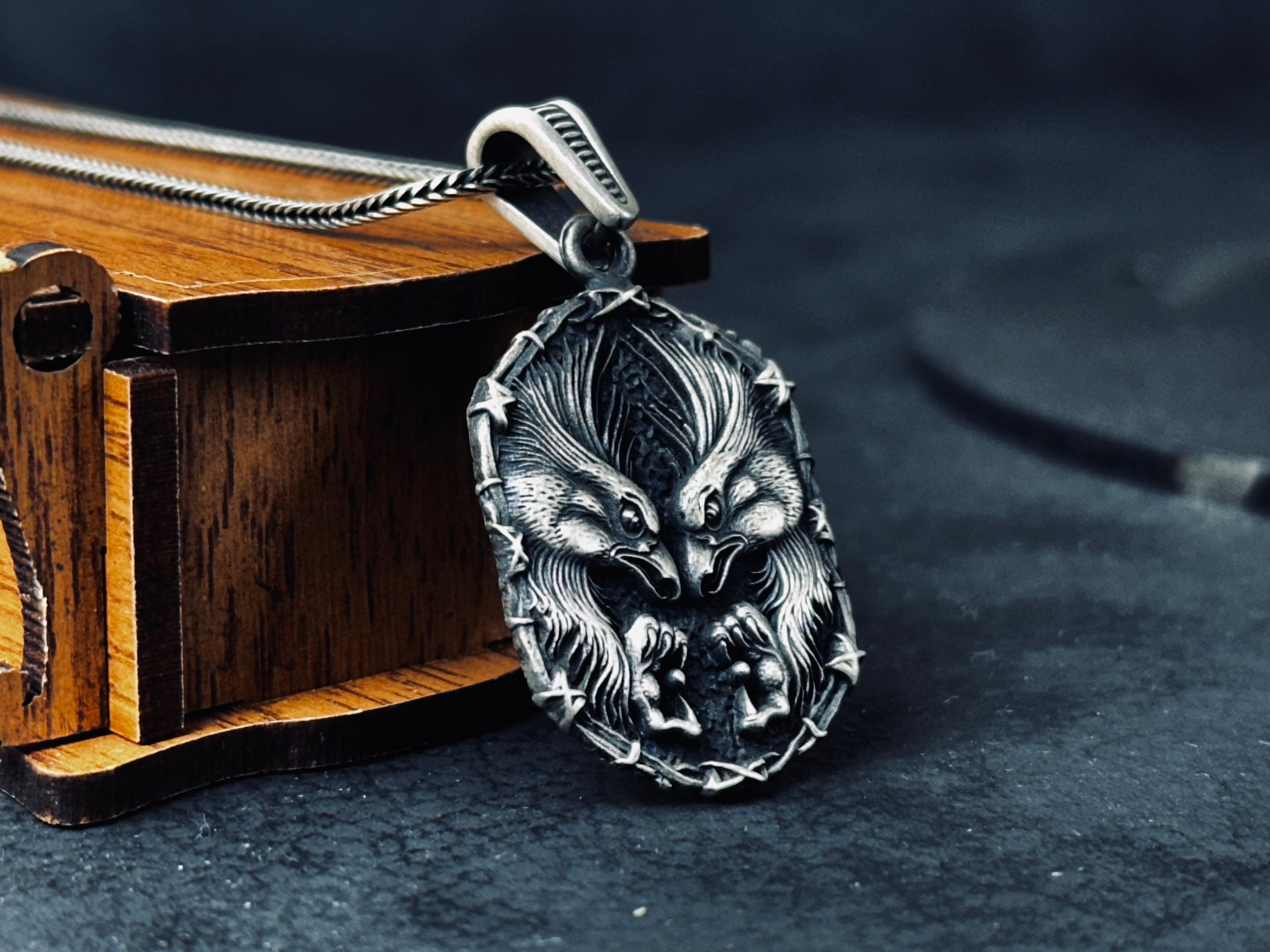 Phoenix Pendant Necklace: Sterling Silver - Rebirth Symbol
