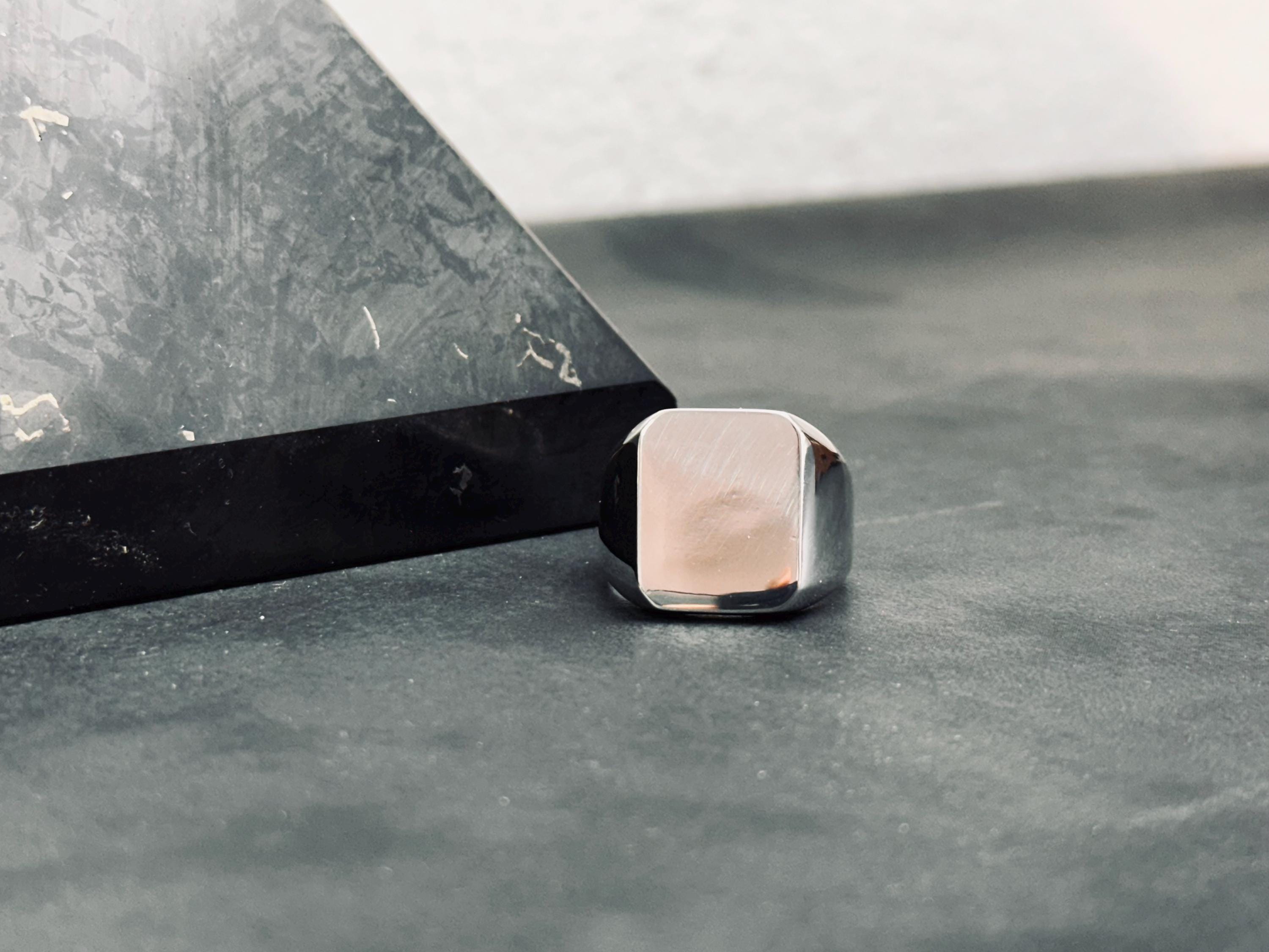 Sterling Silver Square Ring - Elegant Everyday Band