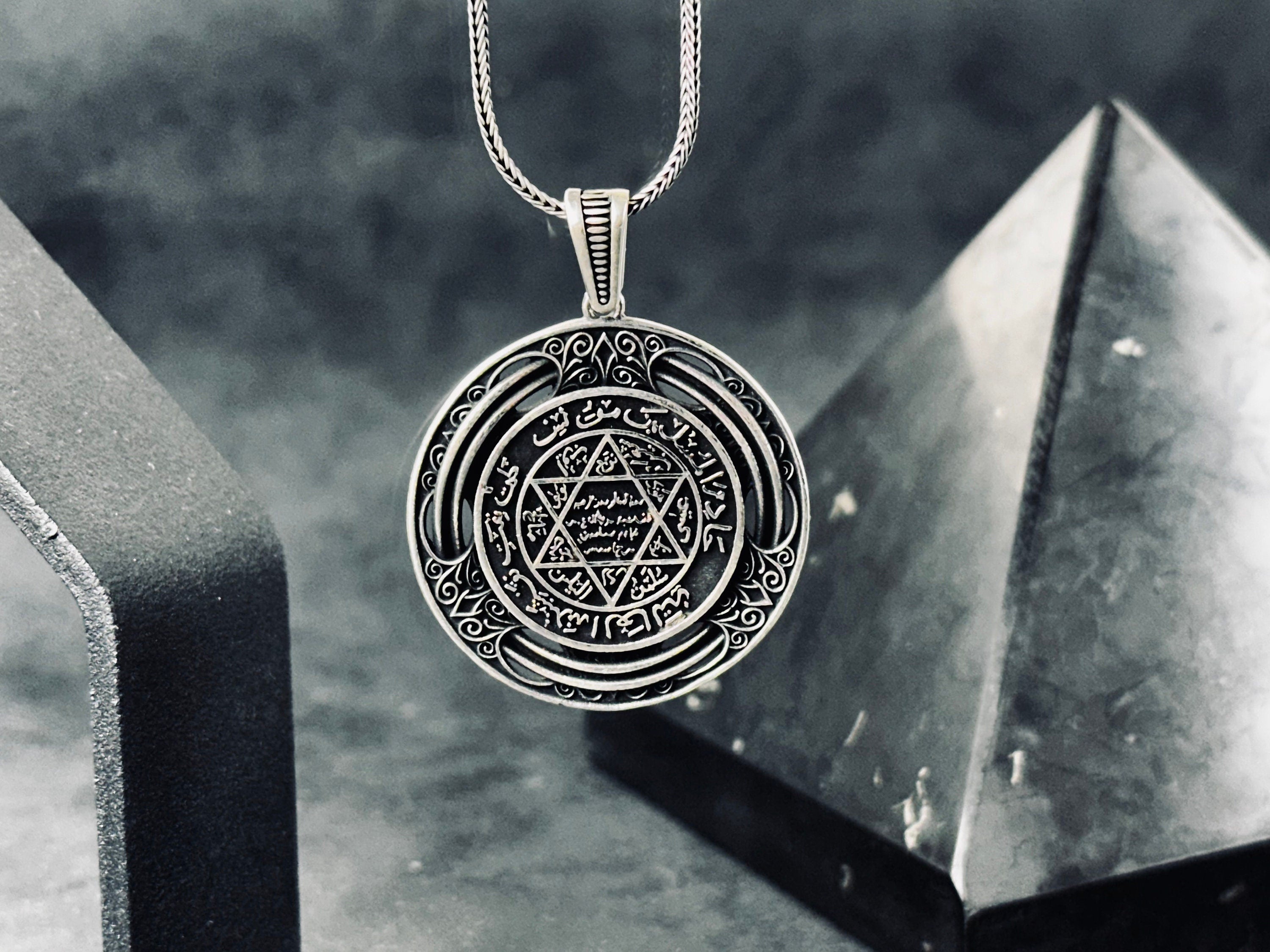 Silver Seal of Solomon Necklace: Mystical Protection Pendant