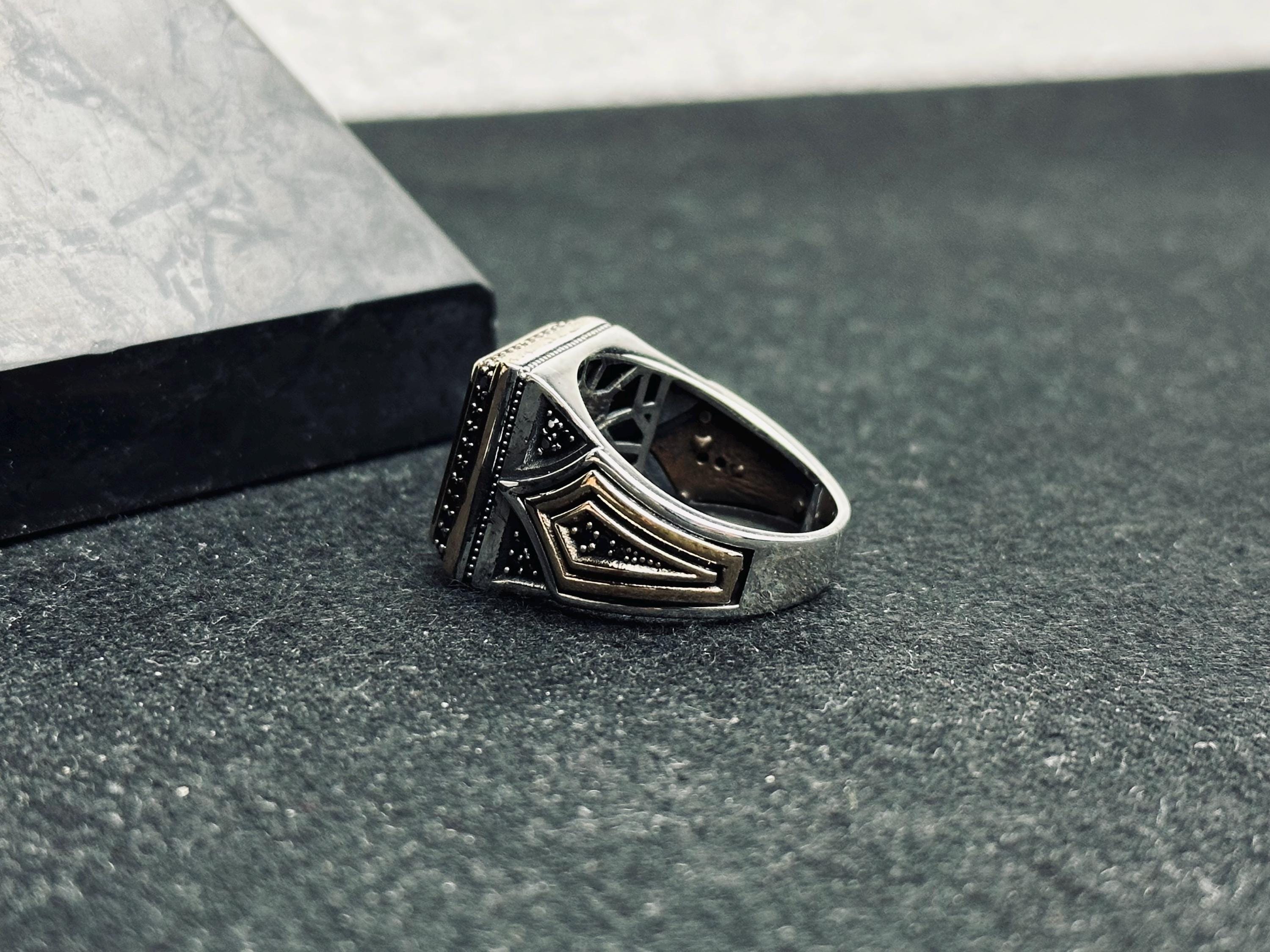 Arabic Calligraphy Ring - Minimal Handmade Sterling Silver Jewelry