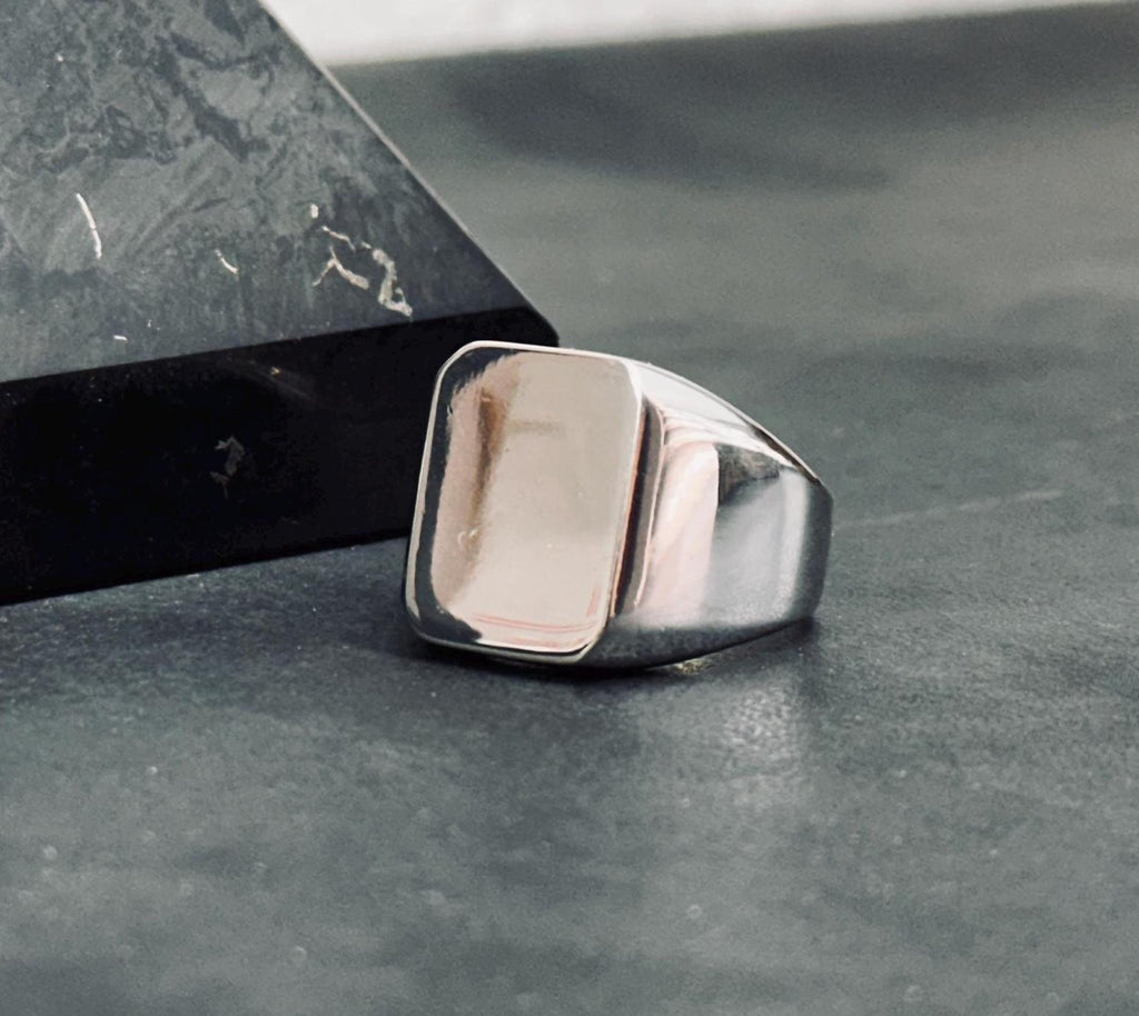 Sterling Silver Square Ring - Elegant Everyday Band