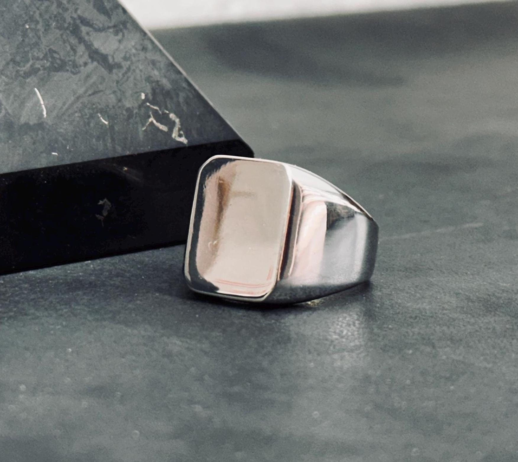 Sterling Silver Square Ring - Elegant Everyday Band