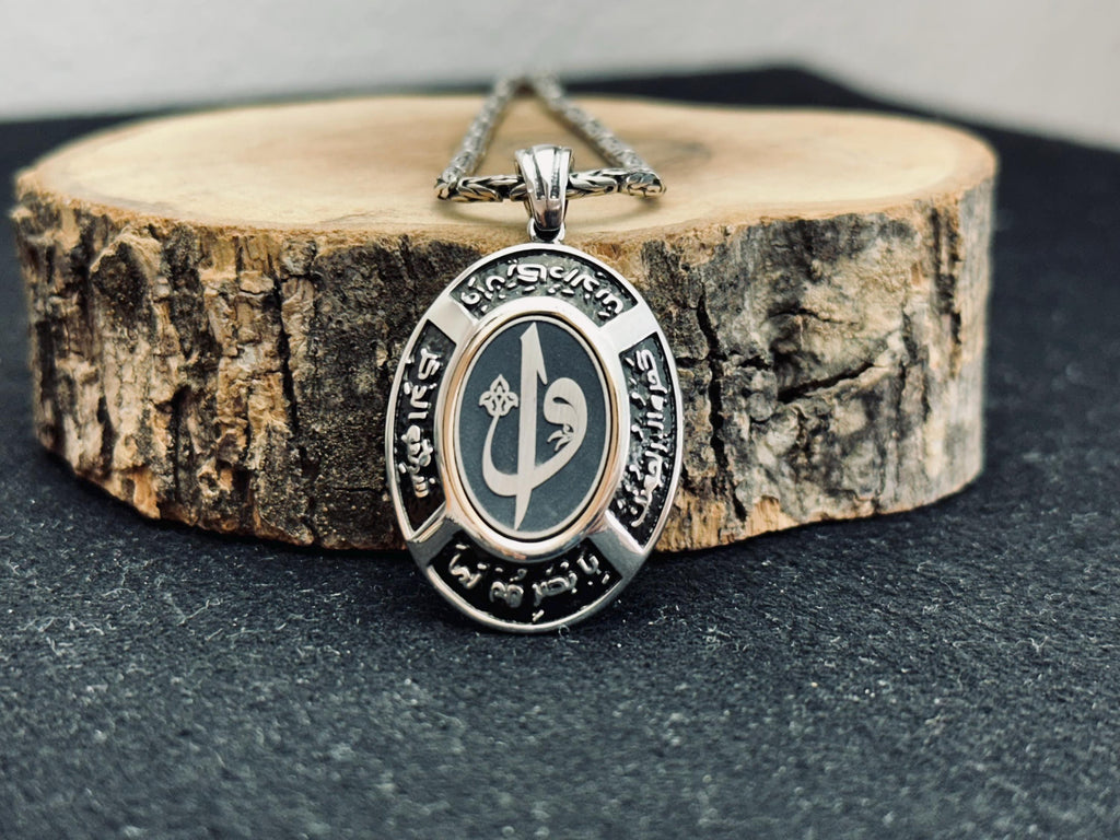 Vav Pendant Necklace: Sterling Silver Calligraphy (Handmade, Turkish Design)