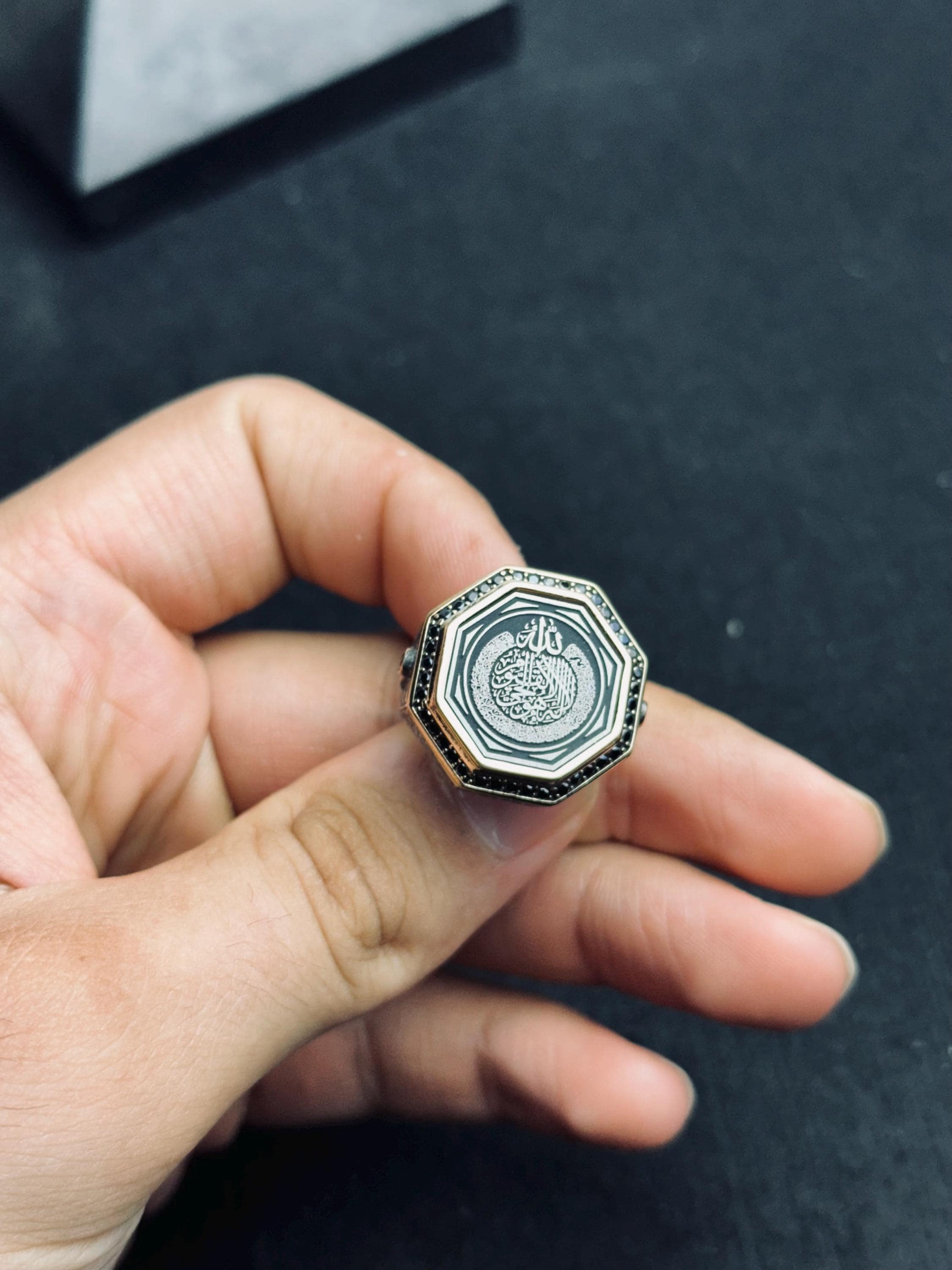 Islamic Silver Ring: Arabic Calligraphy - Handmade 925 Sterling