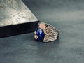 Blue Zircon Dragon Tail Ring - Sterling Silver Statement Jewelry