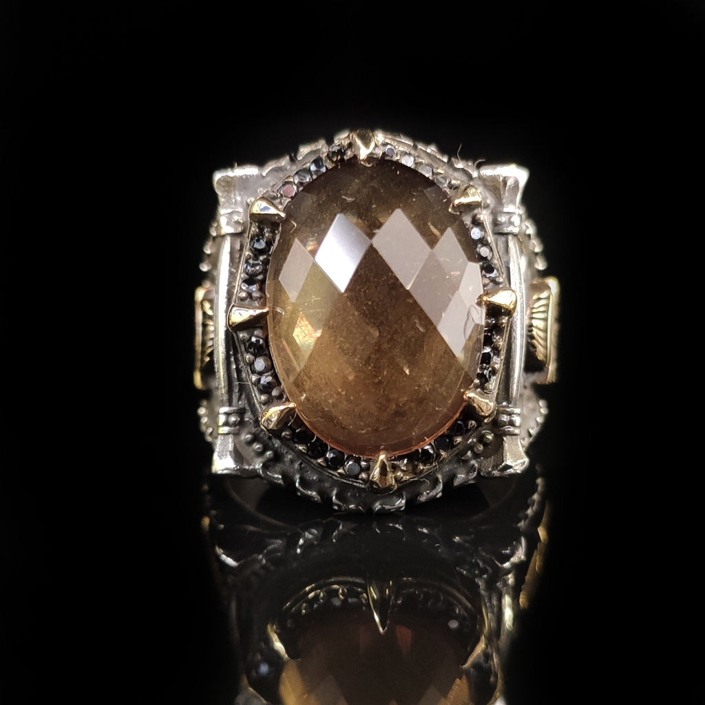 Sultanit Silver Ring, Mosque Design (Handmade, 925 Sterling)