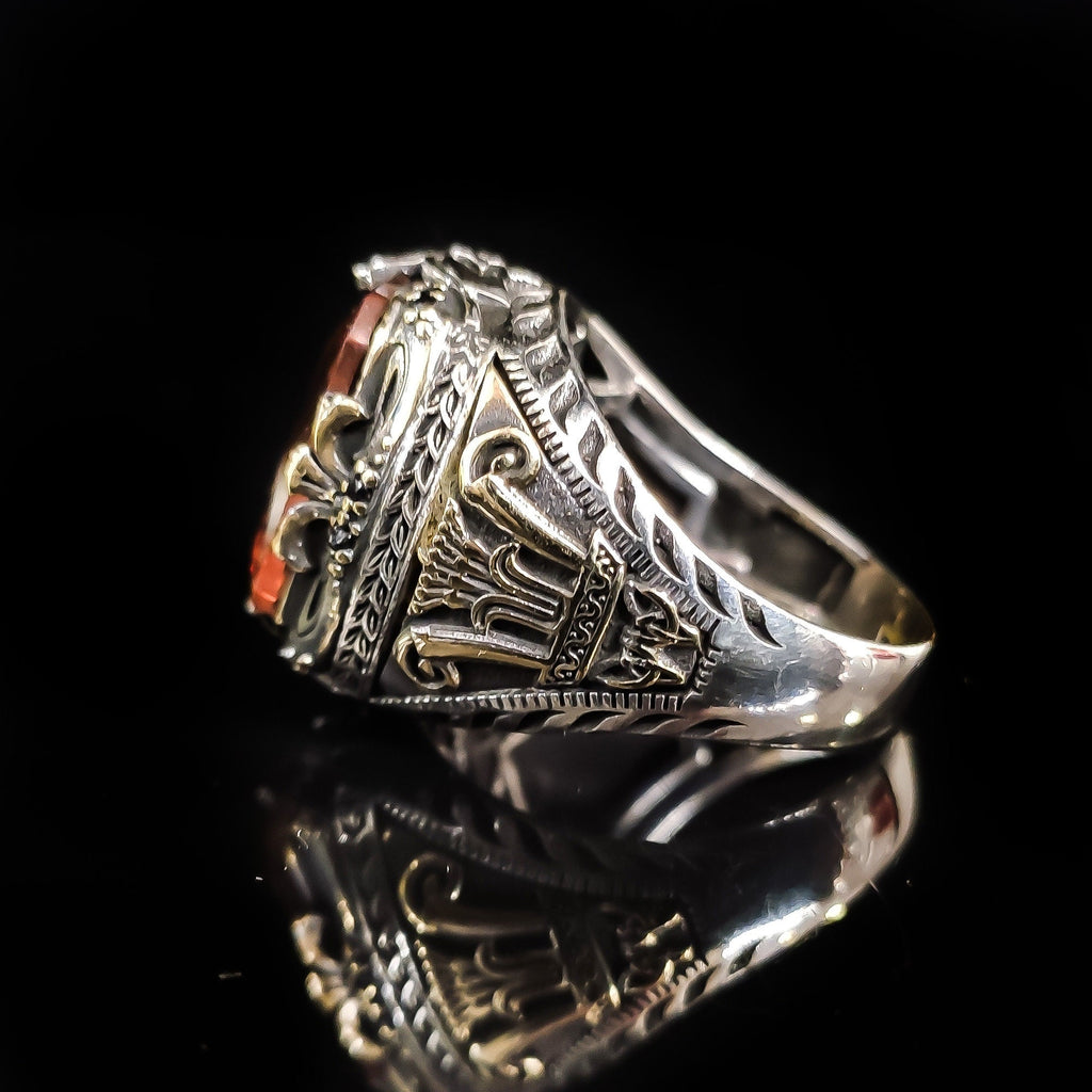 Sultanit Silver Ring: Color Changing Gemstone, Ancient Rome Style