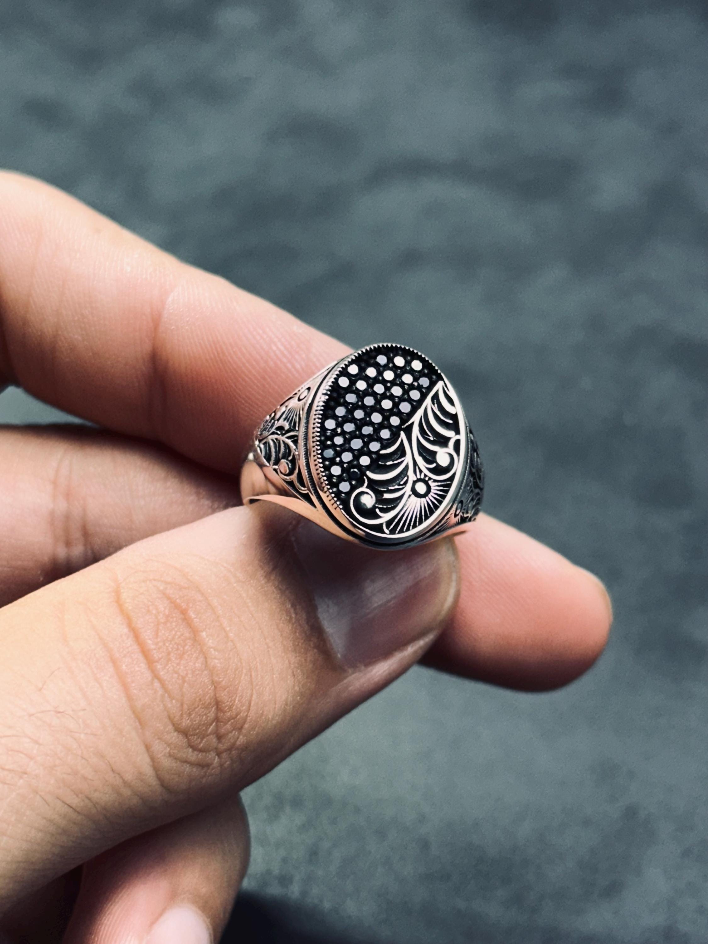 Sun Ring: Sterling Silver with Tree of Life Engraving - Celestial Design