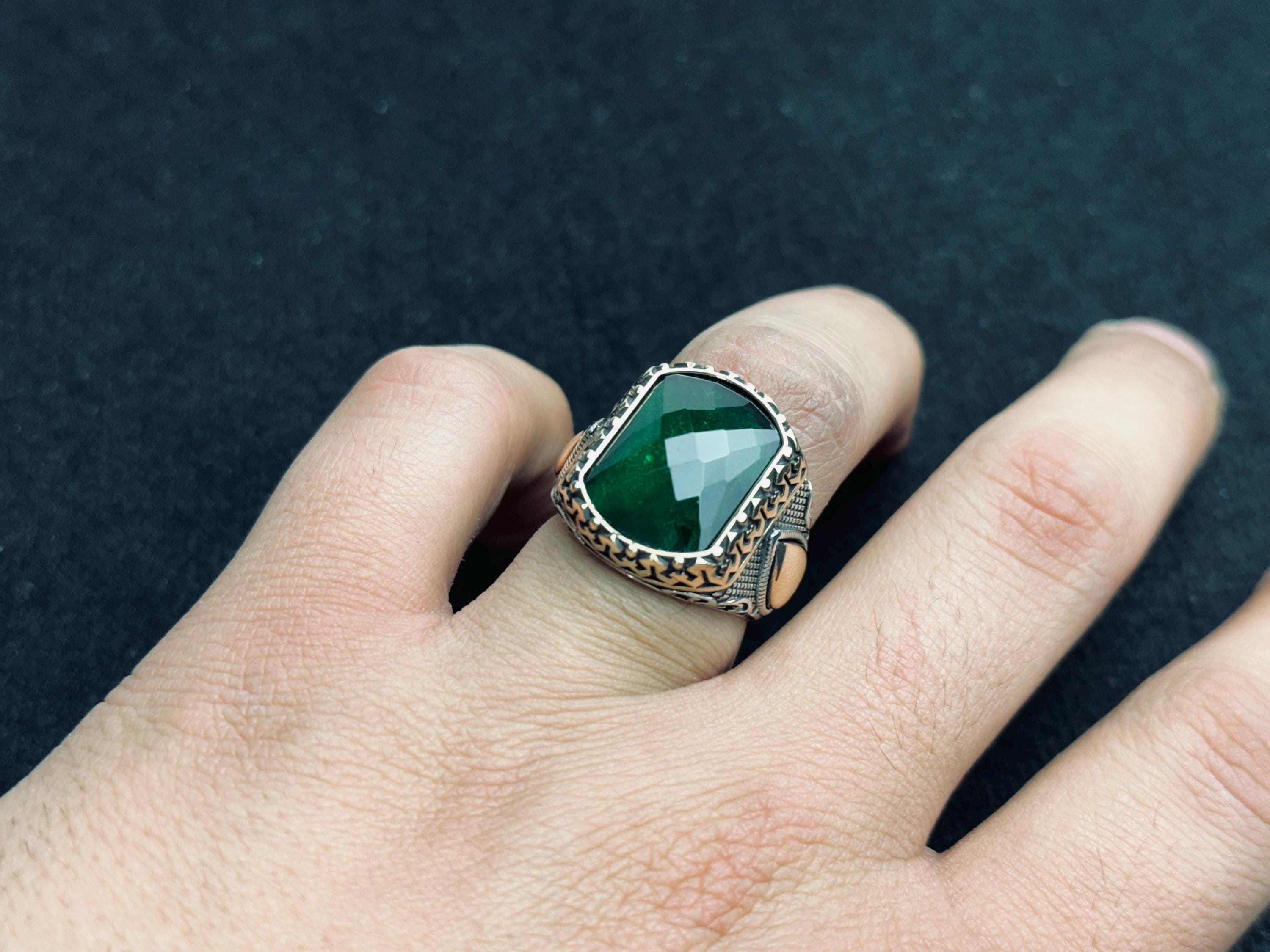 Colombian Emerald Ring: Handmade Sterling Silver Statement Jewelry