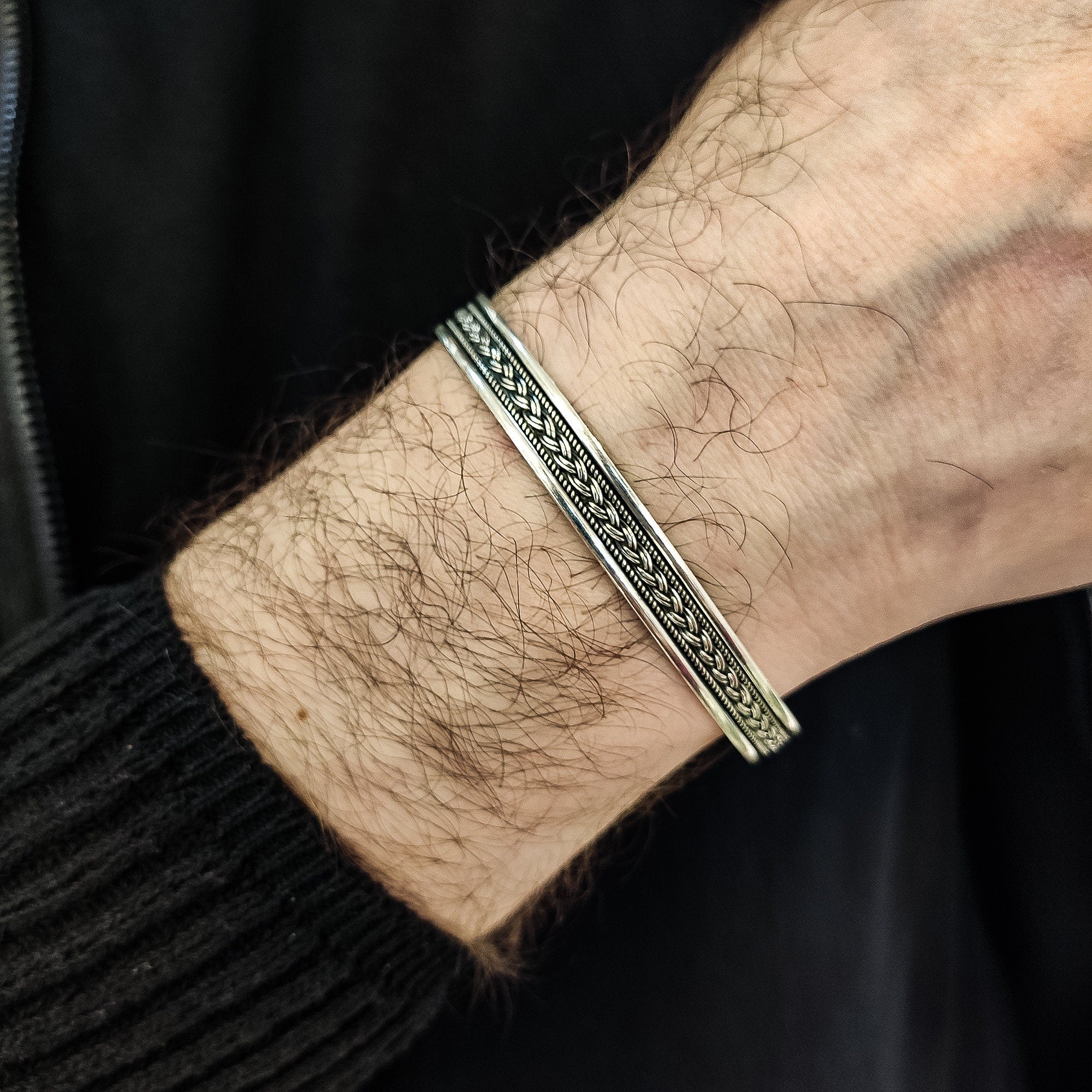 Cuff Bracelet: Sterling Silver, Custom Engraved - Unisex Style
