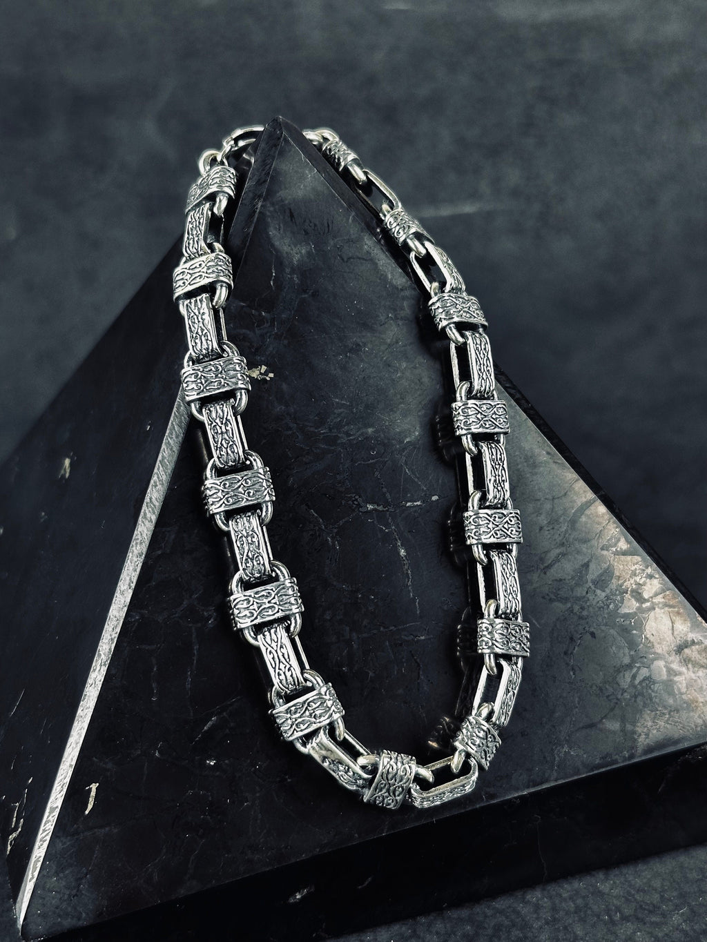 Chain Bracelet: Silver Ring Motif - 925 Sterling Handmade