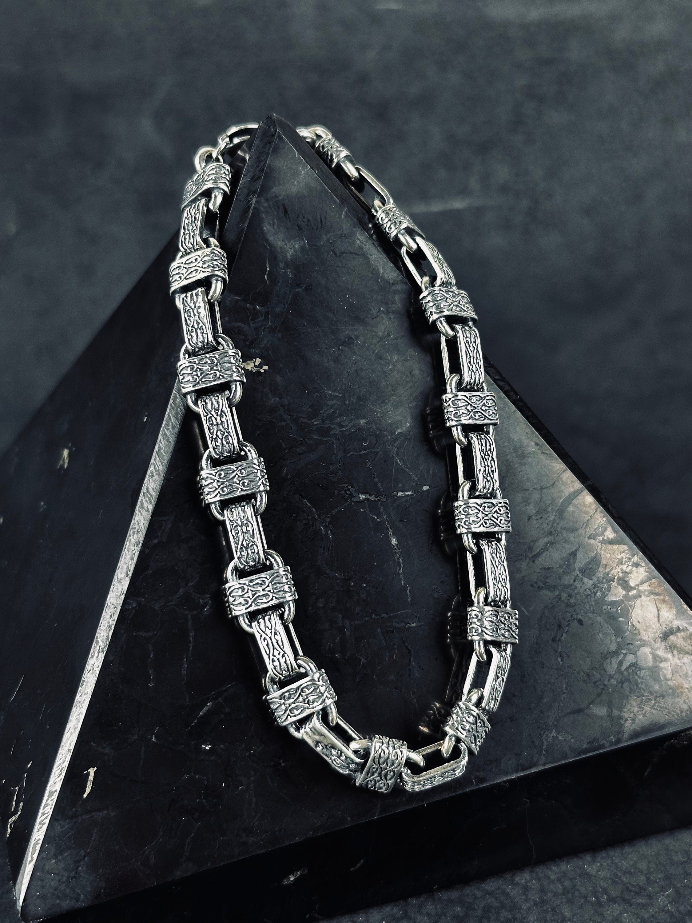 Chain Bracelet: Silver Ring Motif - 925 Sterling Handmade