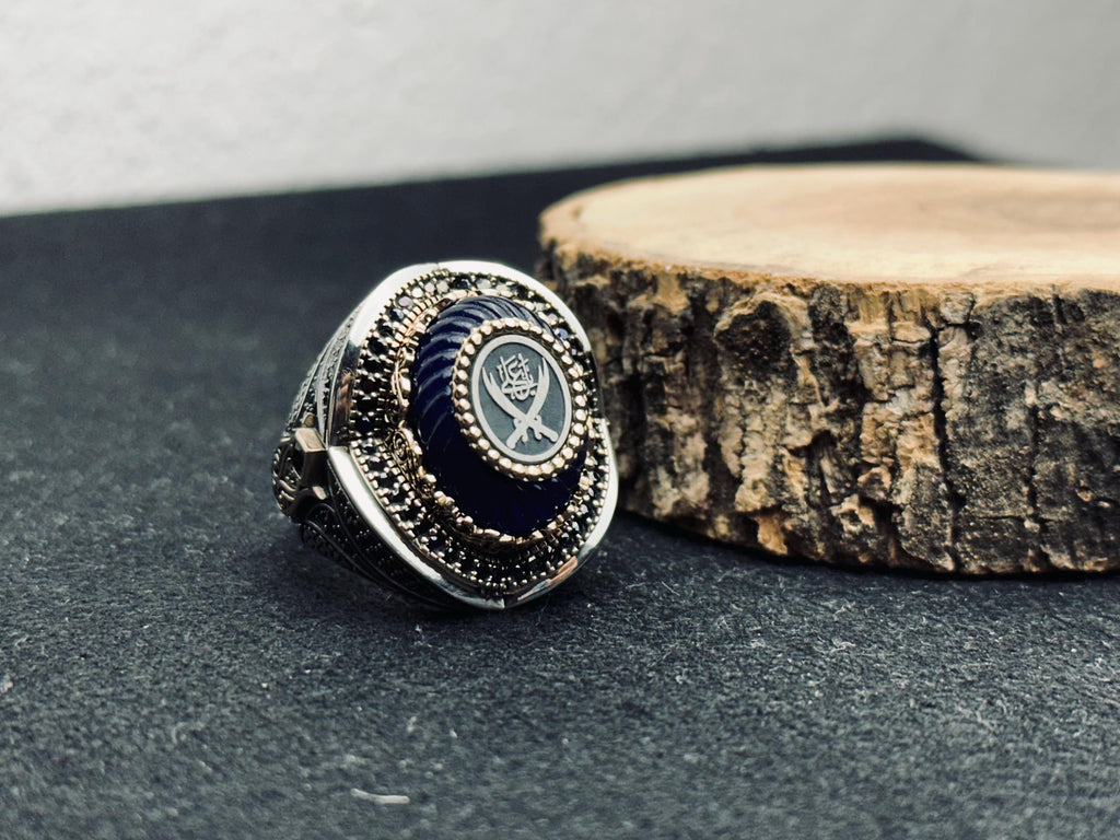 Zulfiqar Double Sword Ring - Handmade Turkish Sterling Silver