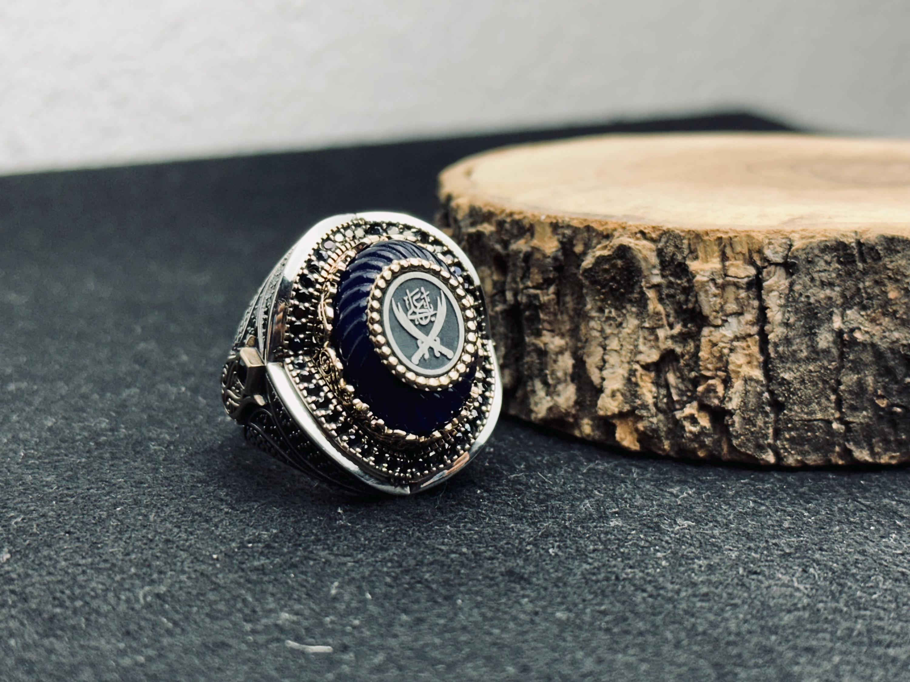 Zulfiqar Double Sword Ring - Handmade Turkish Sterling Silver