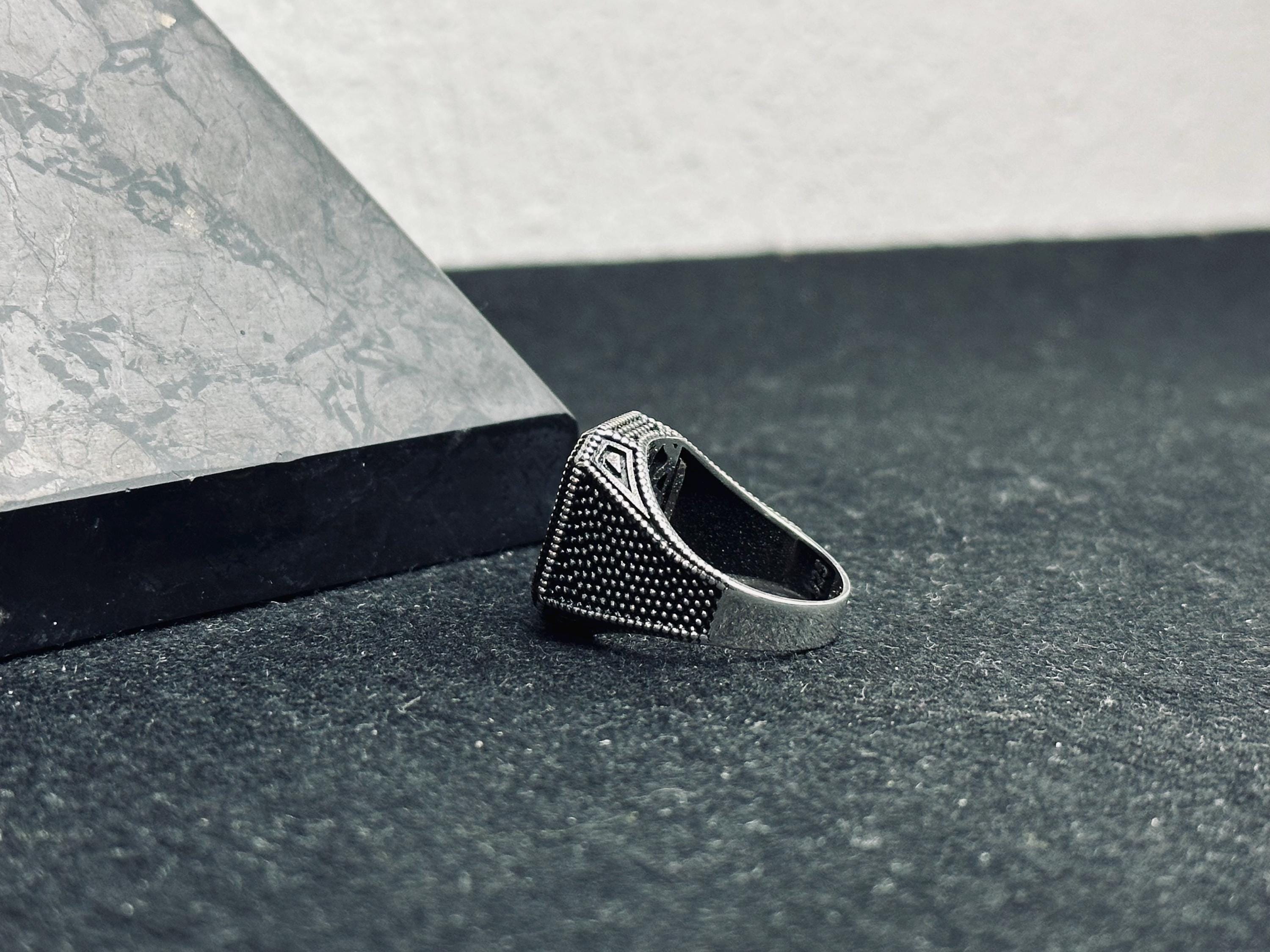 Initial Signet Ring: Sterling Silver - Custom Engraved, Unisex
