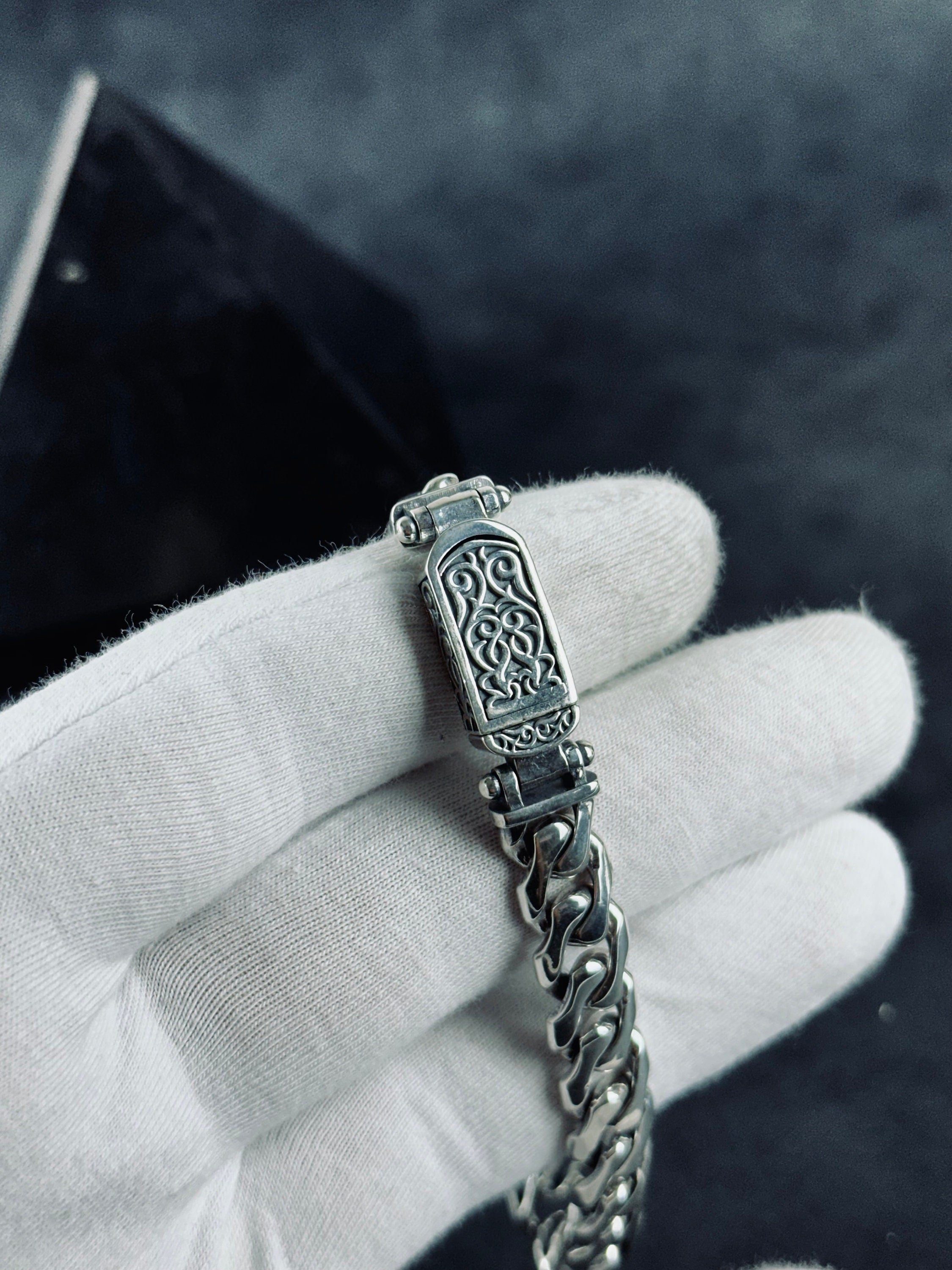 Personalized Silver Bracelet: Handmade, Custom Engraved Gift