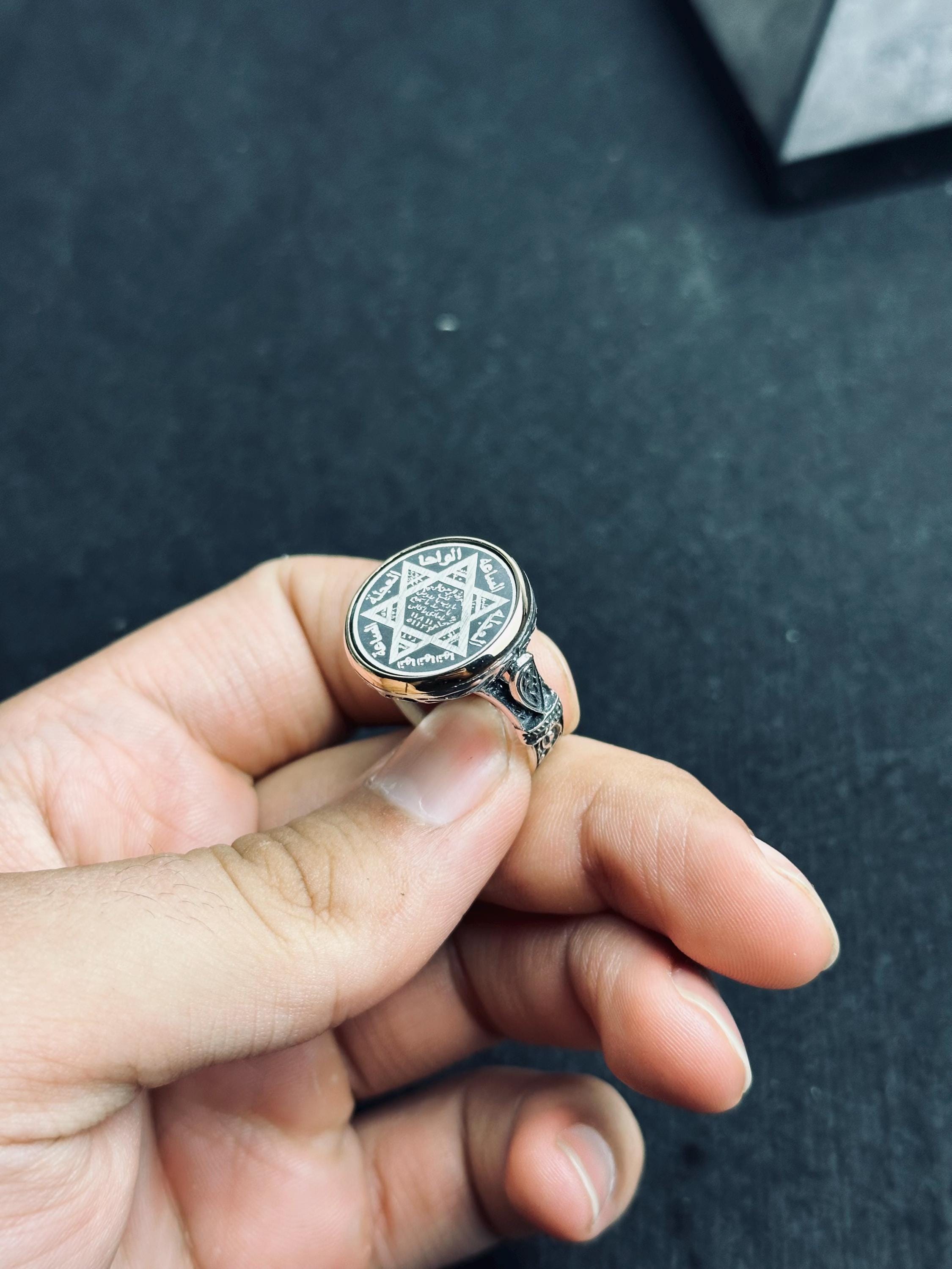 Seal of Solomon Sterling Silver Ring - Handmade Spiritual Amulet