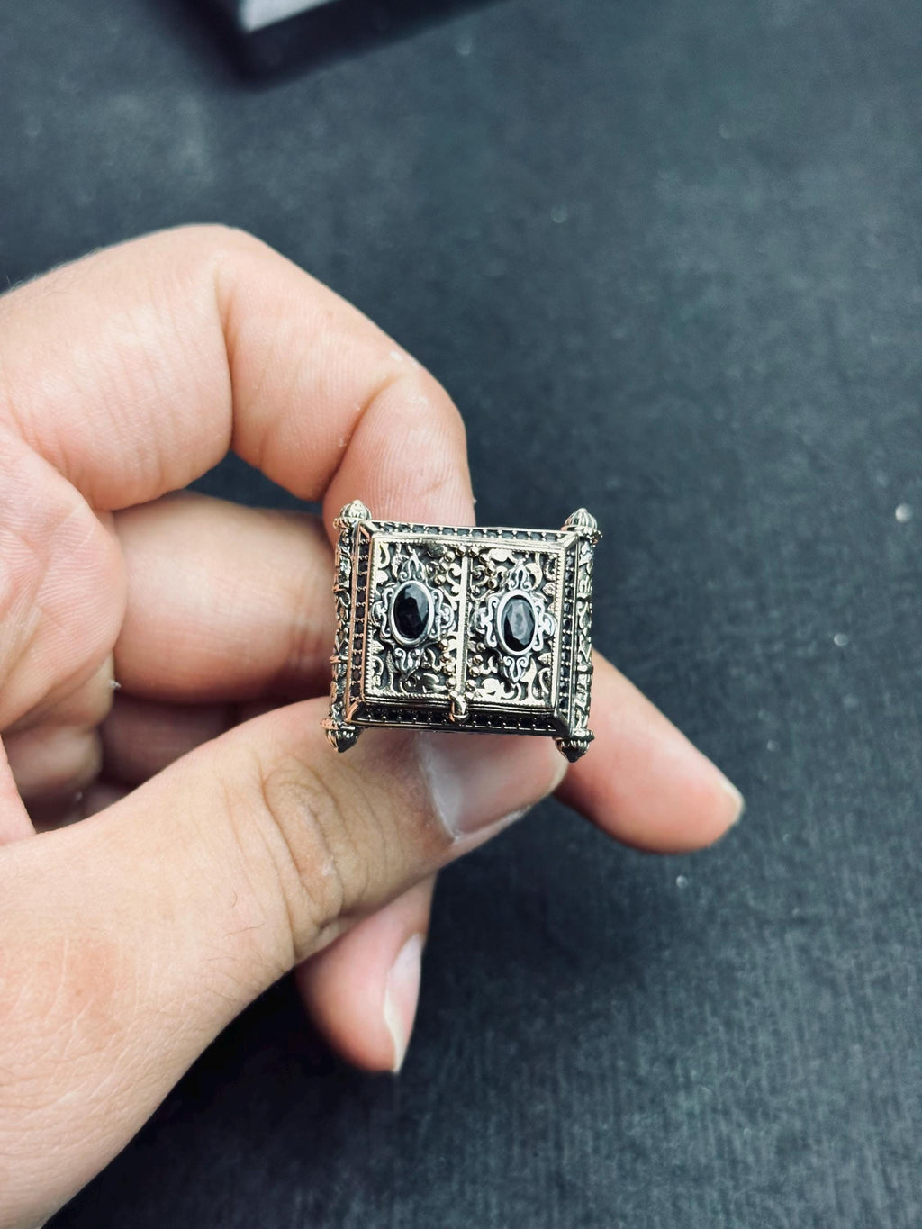 Book Design Ring: Handmade Sterling Silver Jewelry (Unisex)