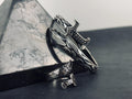 Zulfiqar Sword Silver Bracelet and Ring Set (Adjustable, Handmade)