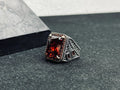 Ruby Men's Ring: Bold Handmade Sterling Silver (Royal Design)