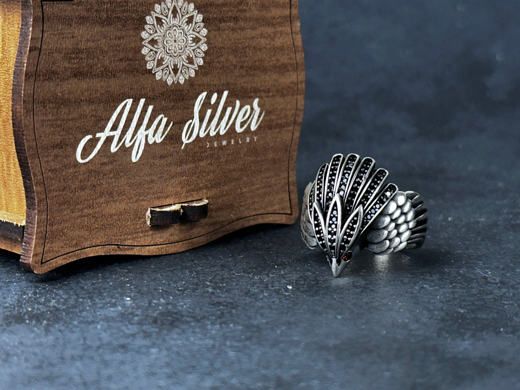 Artisan Sterling Silver Eagle Ring (Handmade, Solid 925)