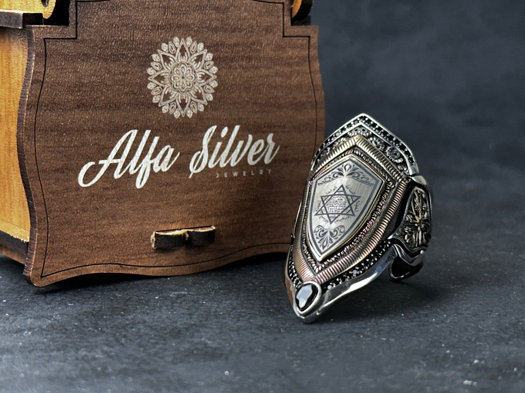 Seal of Solomon Ring: Sterling Silver Zihgir - Handmade Statement