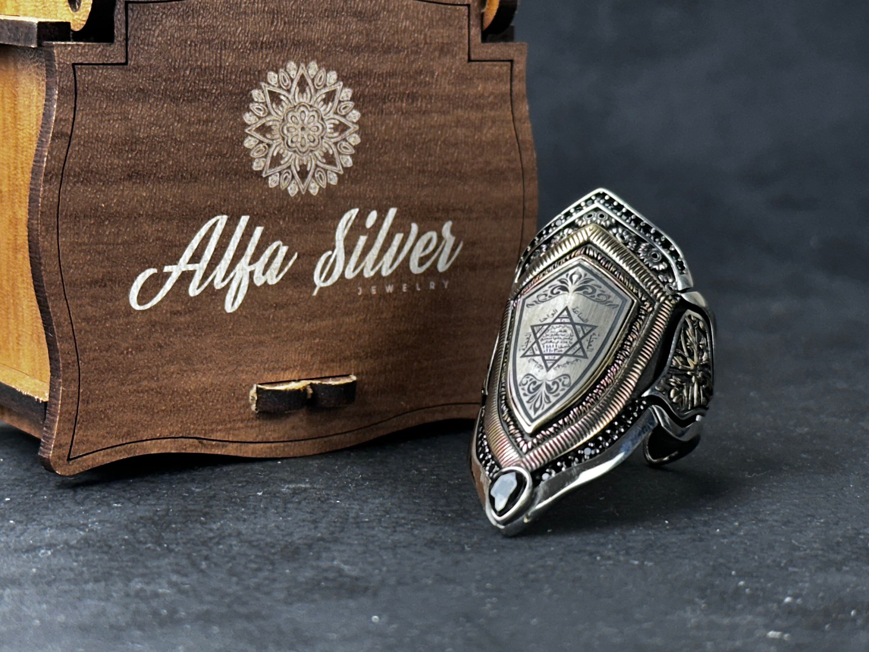 Seal of Solomon Ring: Sterling Silver Zihgir - Handmade Statement