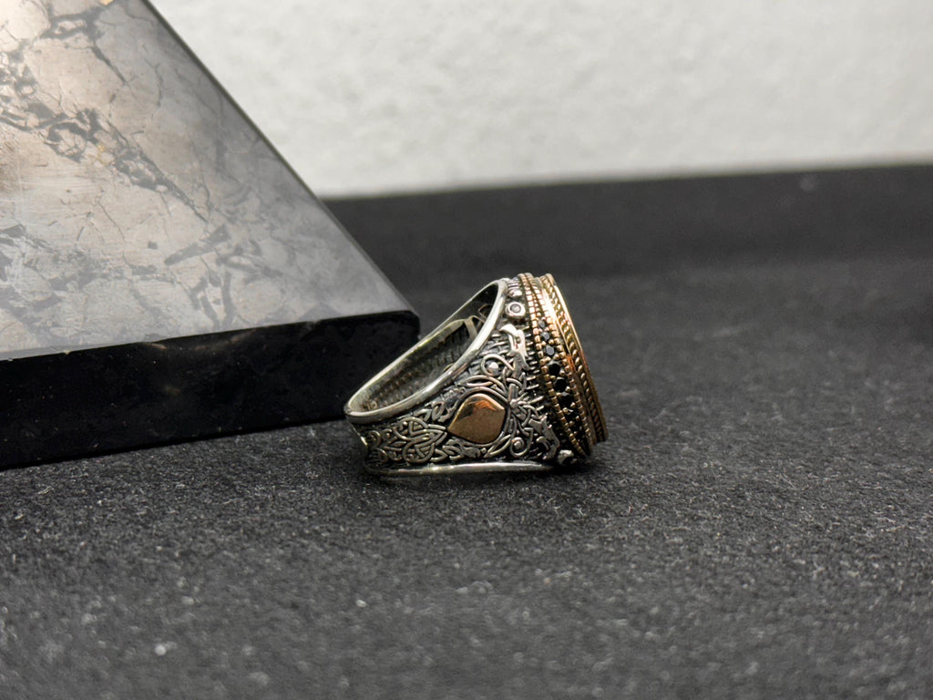 Solomon Seal Ring: Handmade Oxidized Sterling Silver