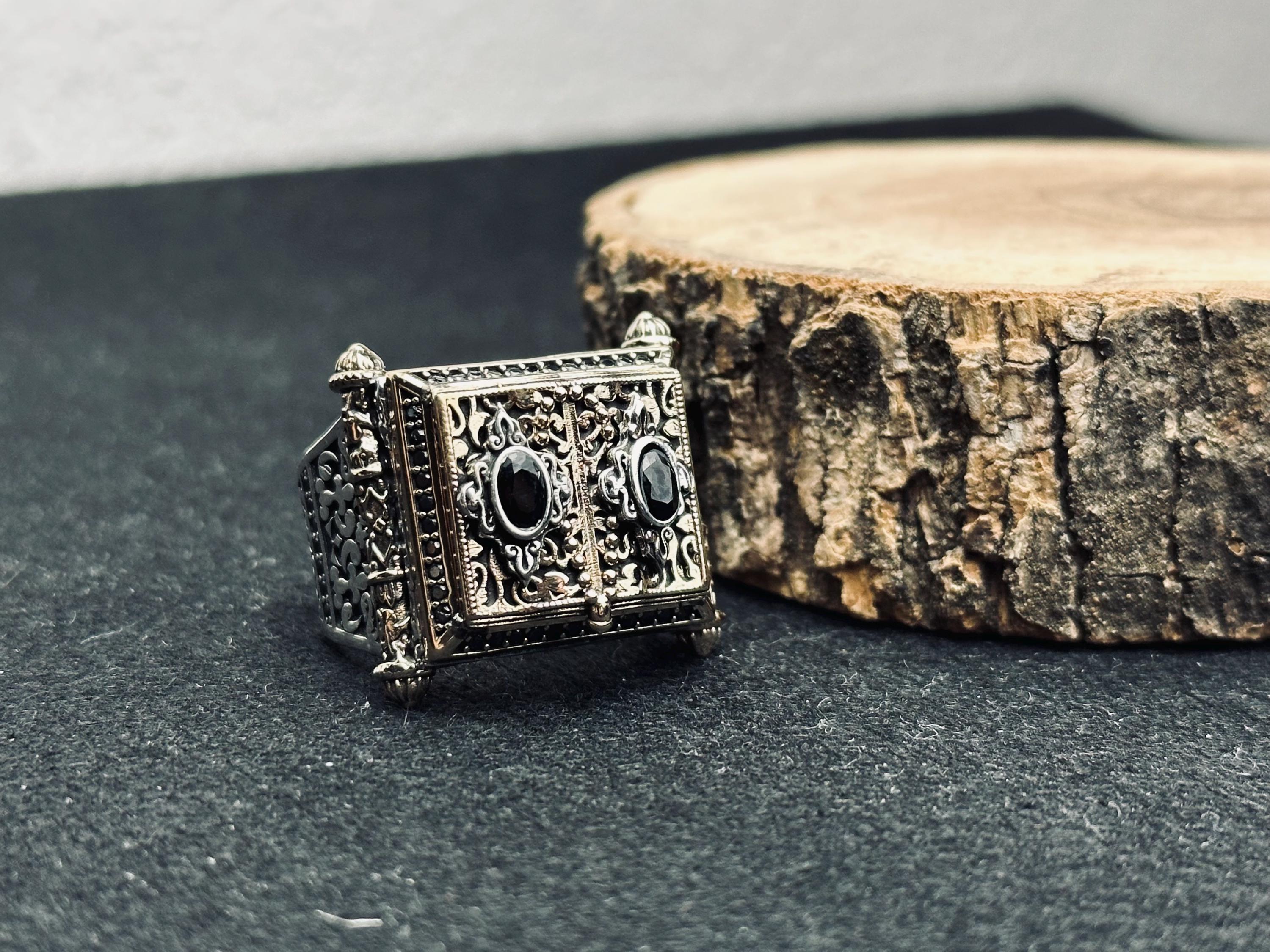 Book Design Ring: Handmade Sterling Silver Jewelry (Unisex)