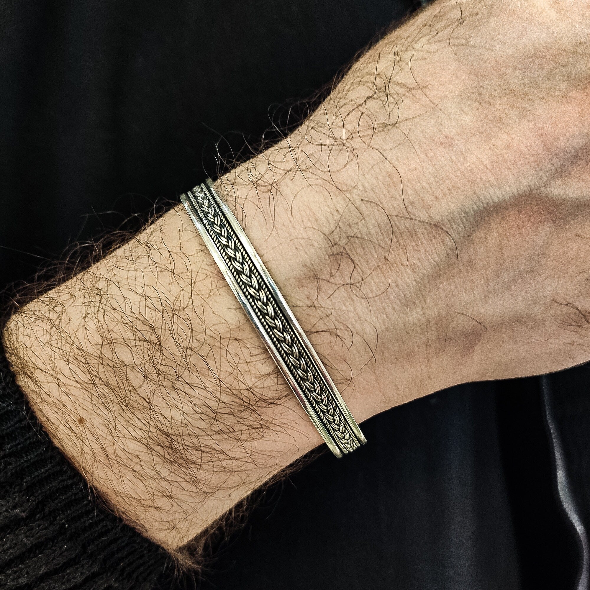 Cuff Bracelet: Sterling Silver, Custom Engraved - Unisex Style