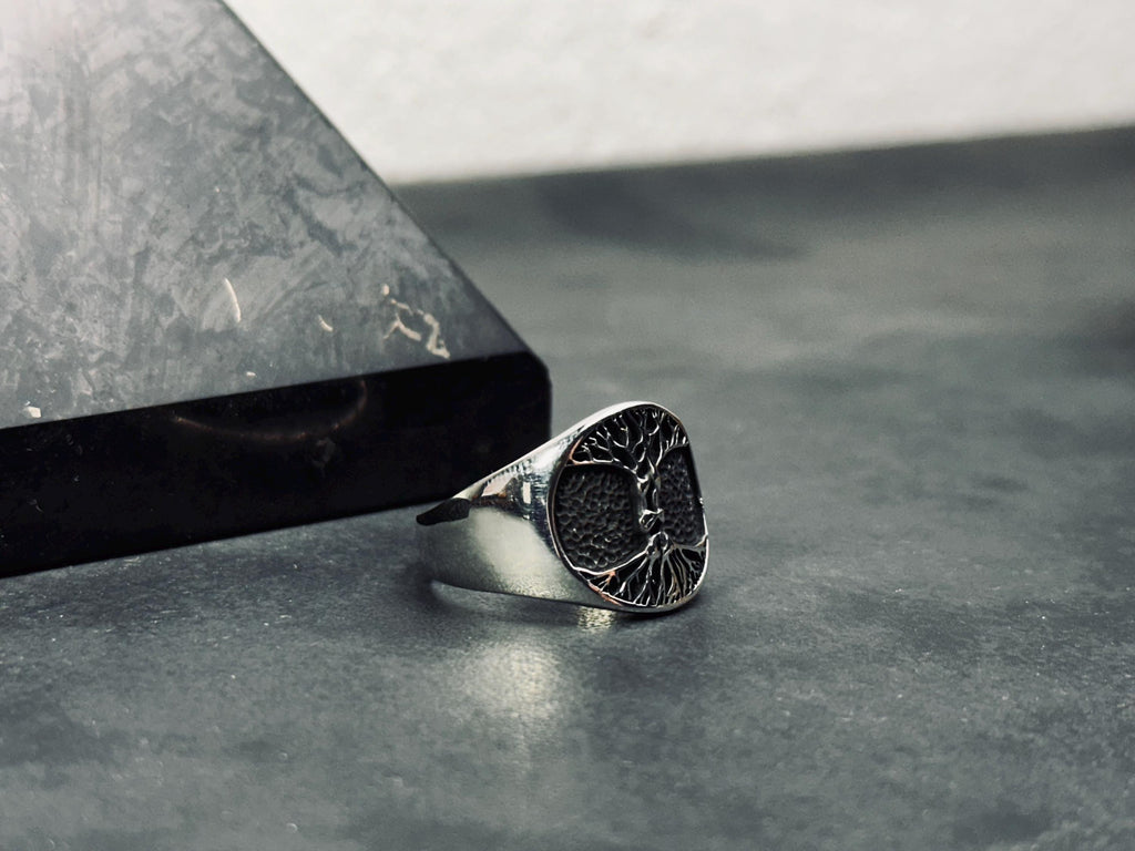 Yggdrasil Tree of Life Ring - Sterling Silver Men's Jewelry