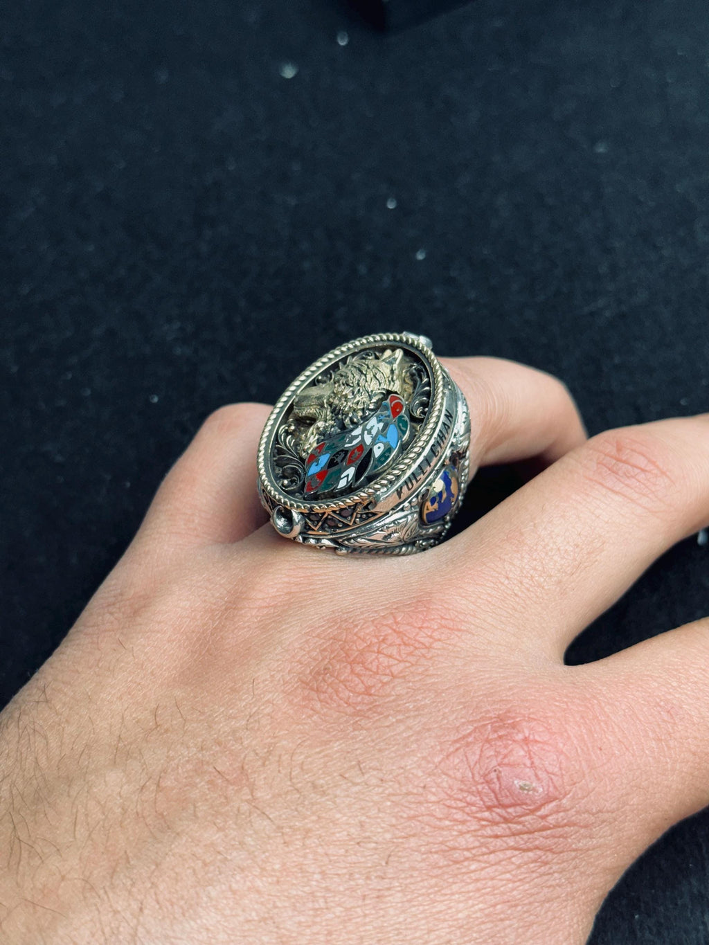 Wolf Head Ring, 925 Sterling Silver, Handmade Patriotic Jewelry