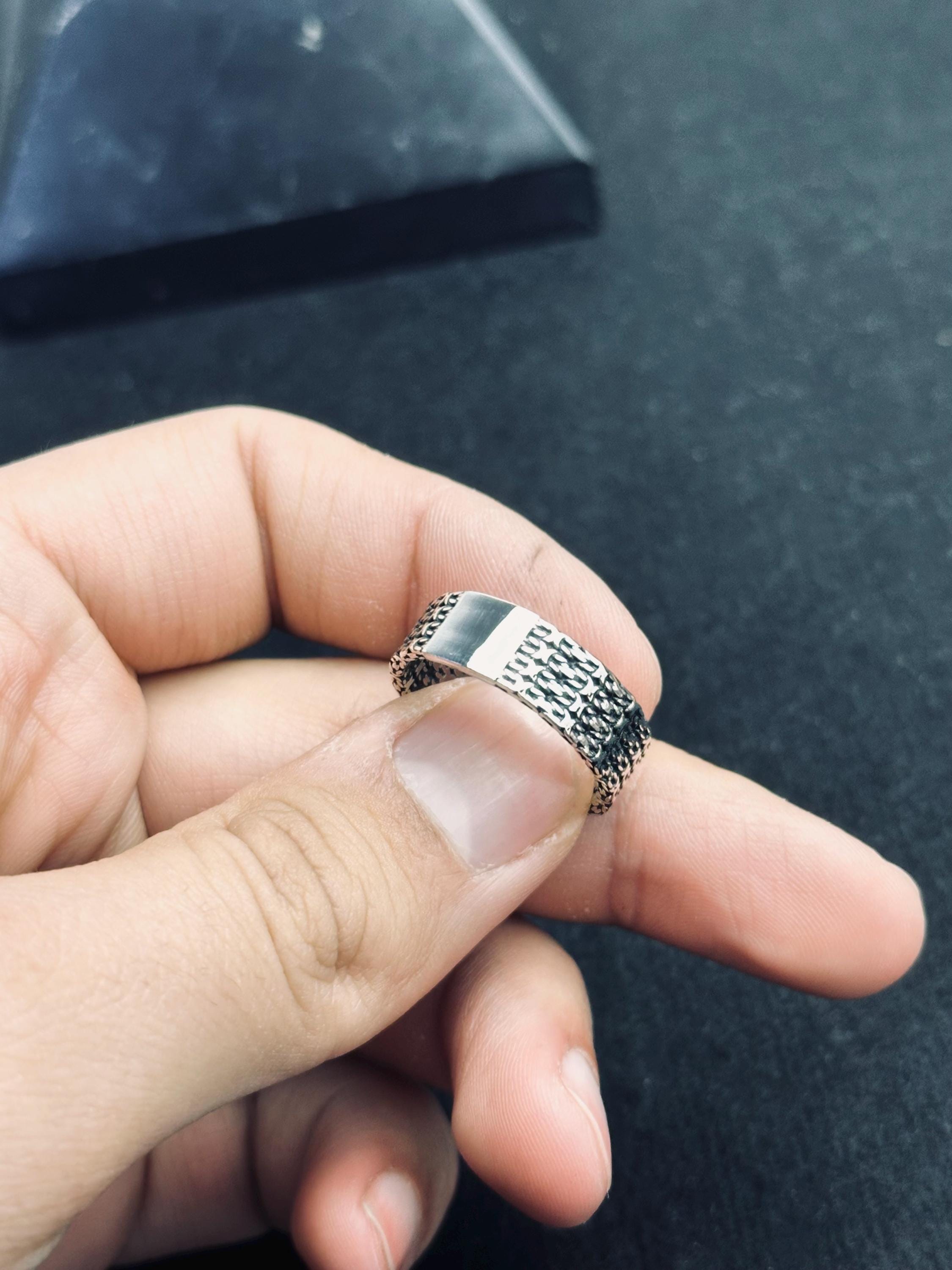 Sterling Silver Band Ring: Minimalist Design with Custom Engraving