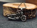 Motorcycle Necklace: Sterling Silver Infinity Pendant - Biker Jewelry