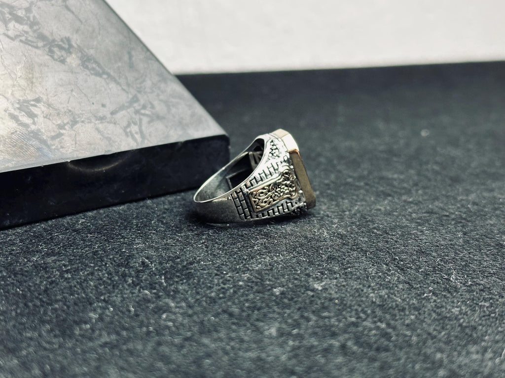 Statement Men's Ring: Turkish Crescent Design (925 Sterling Silver)