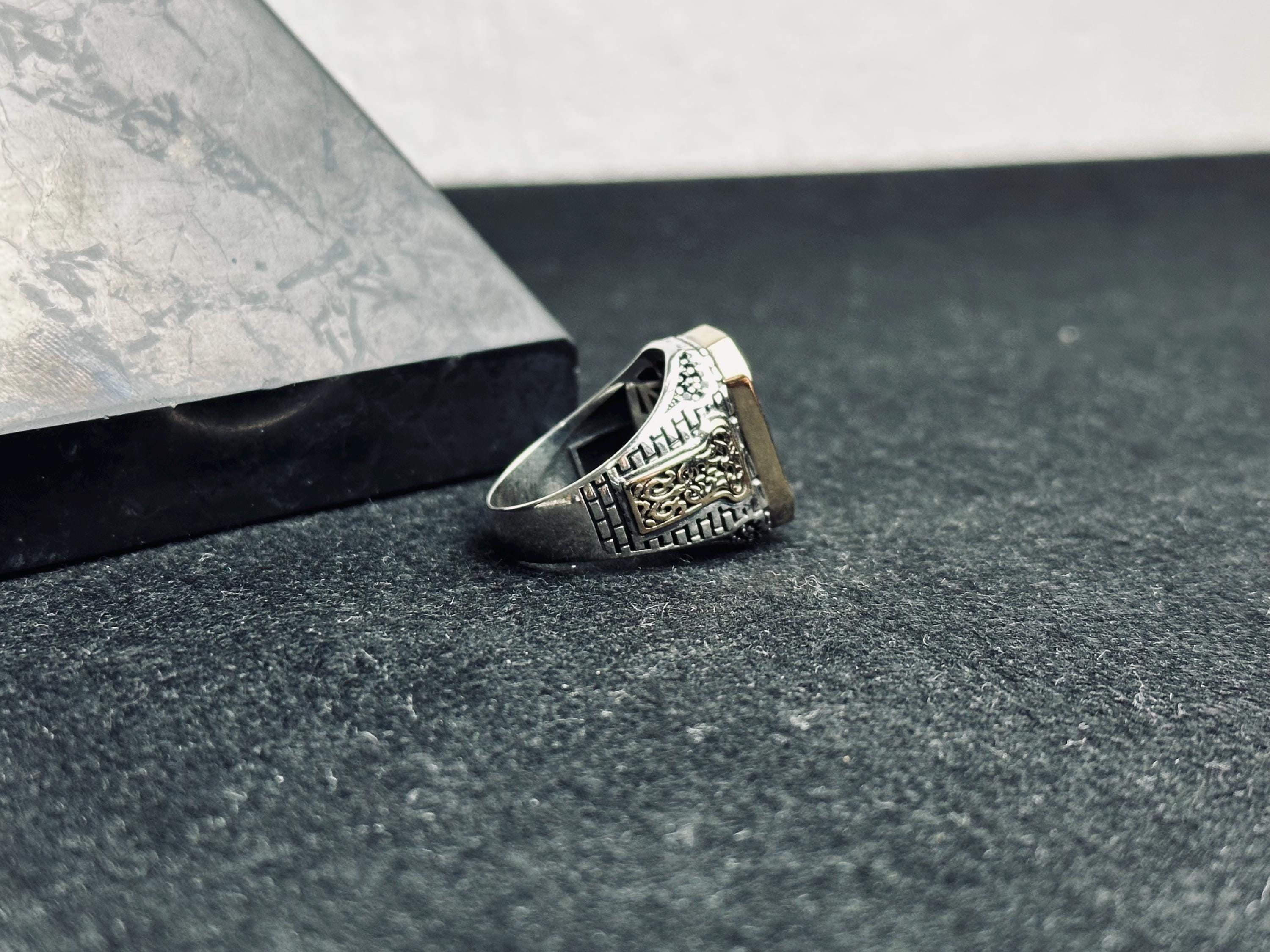 Statement Men's Ring: Turkish Crescent Design (925 Sterling Silver)