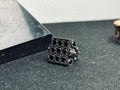 Men’s Silver Ring: Black Zircon Stones - Handmade Turkish Jewelry