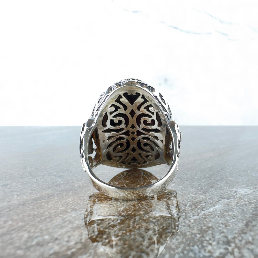 Tiger's Eye Silver Ring - Handmade Sterling Men's Jewelry