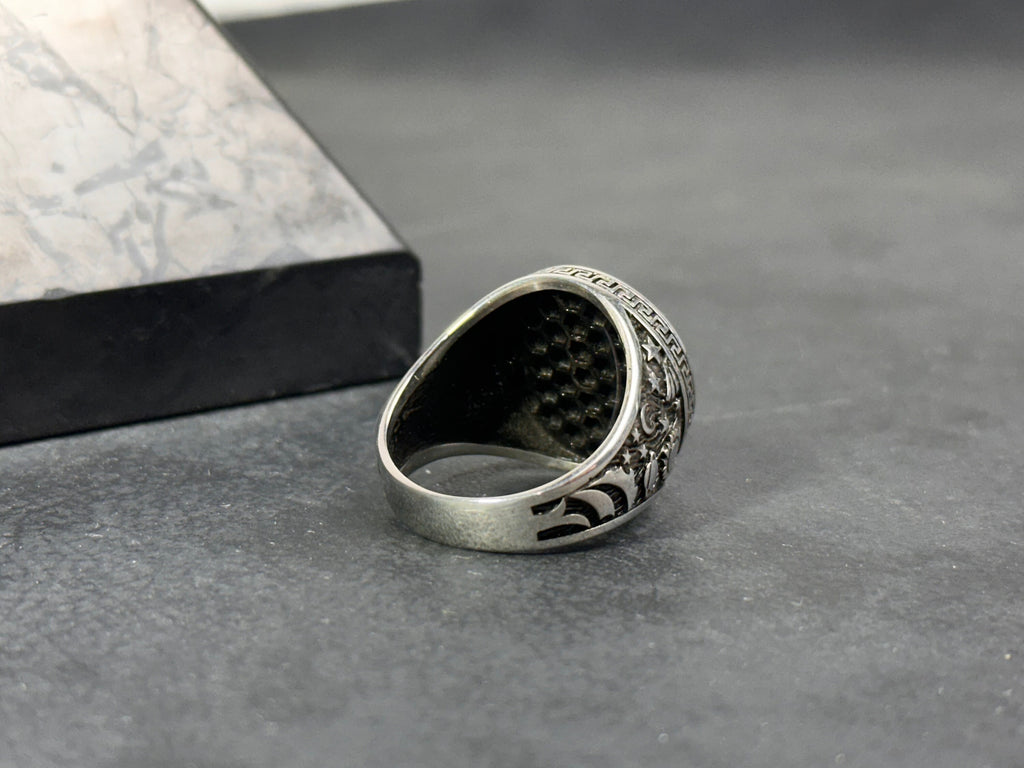 Capricorn Zodiac Ring: Sterling Silver Round Signet - Astrology Jewelry