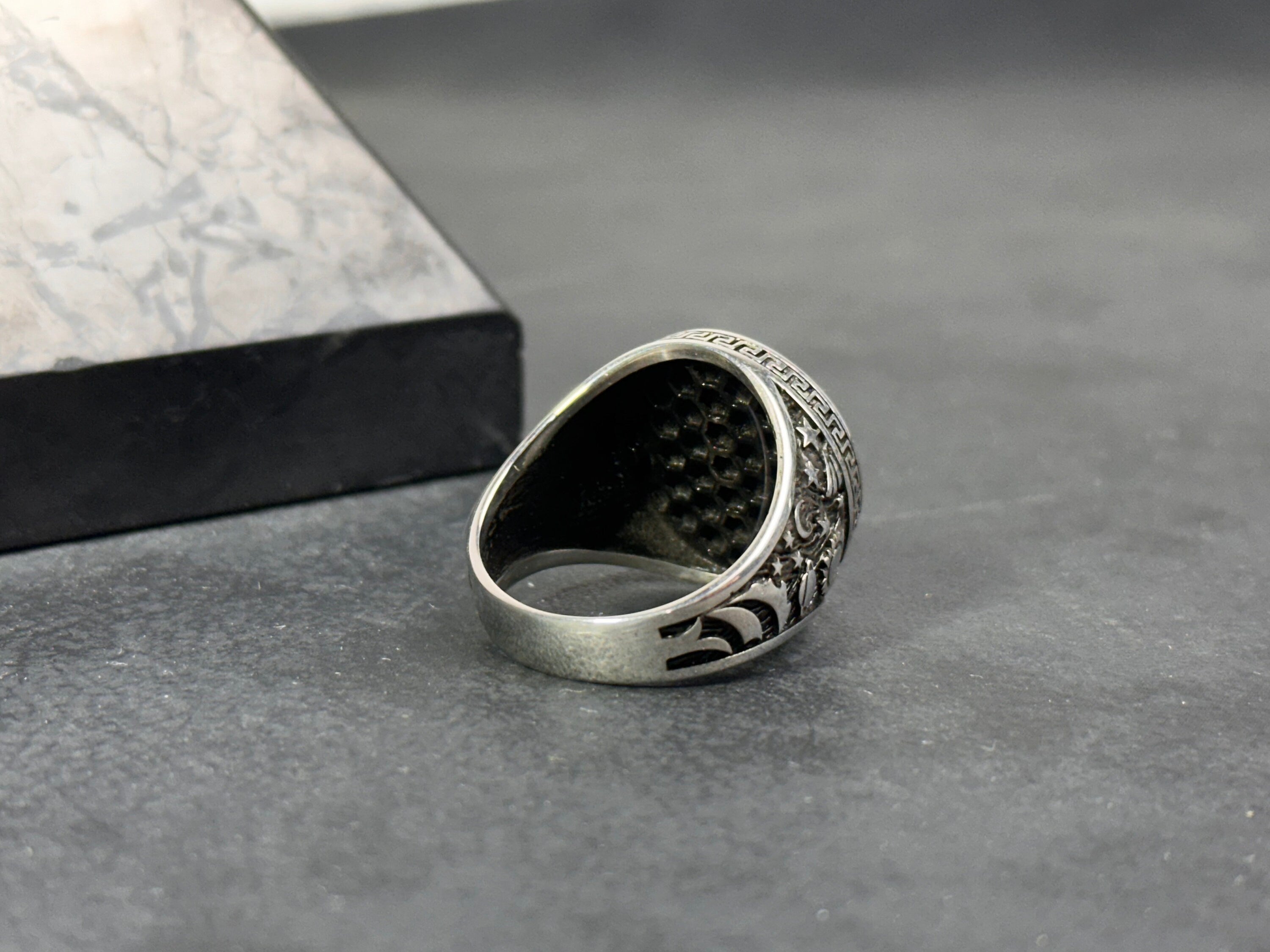 Capricorn Zodiac Ring: Sterling Silver Round Signet - Astrology Jewelry