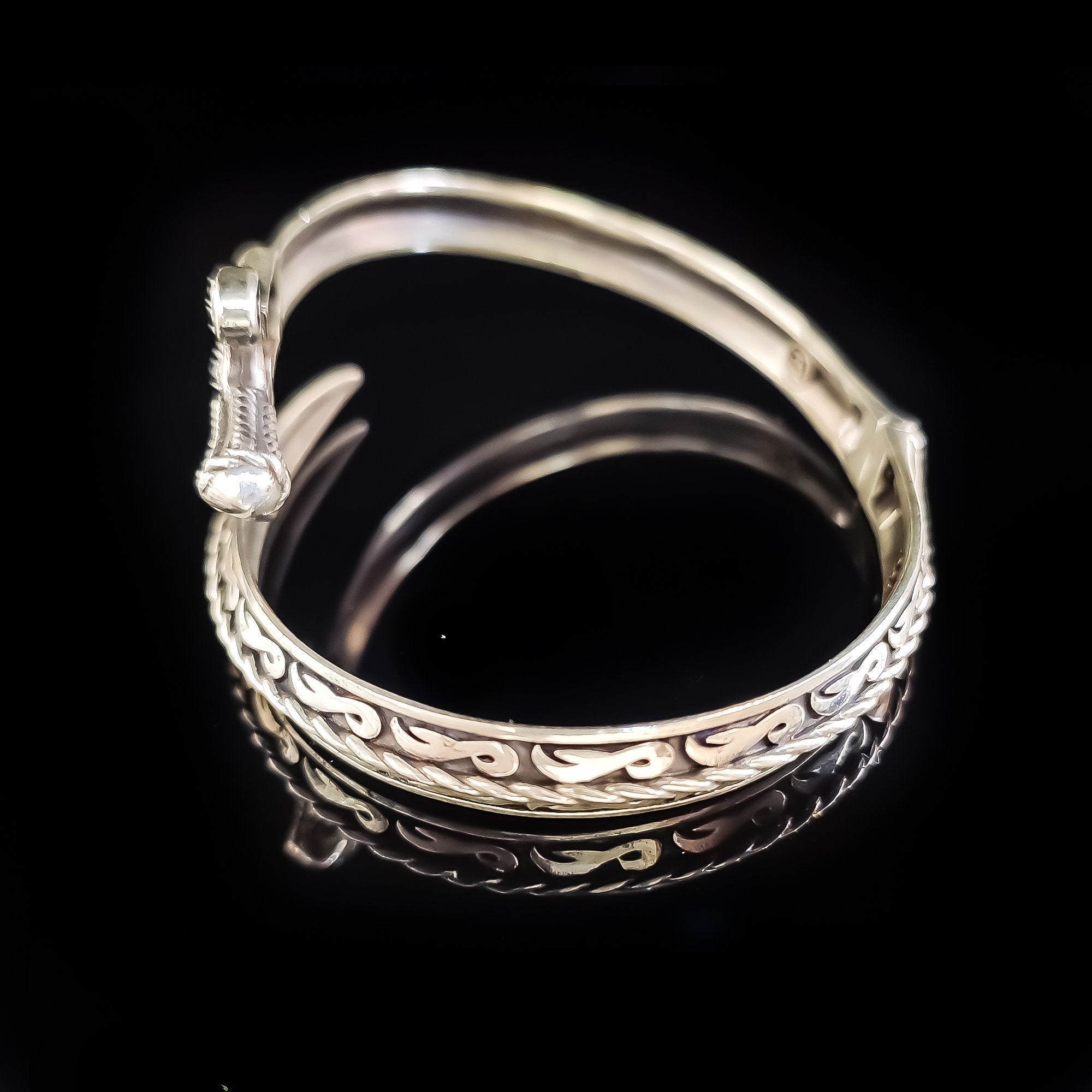 Sterling Silver Sword Bracelet: Blackstone Warrior Cuff